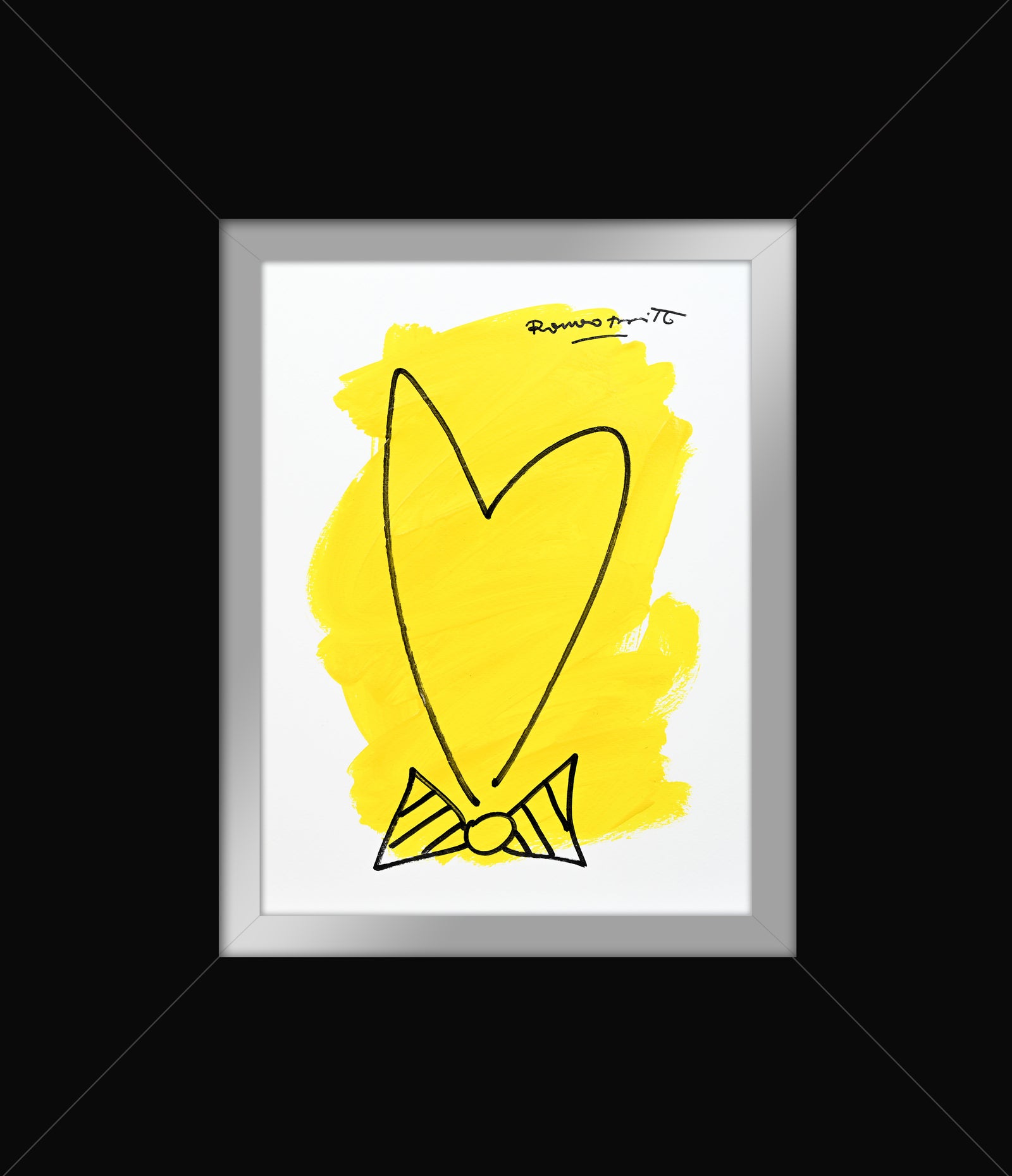 Romero Britto two color collection original drawing colorful pop art design