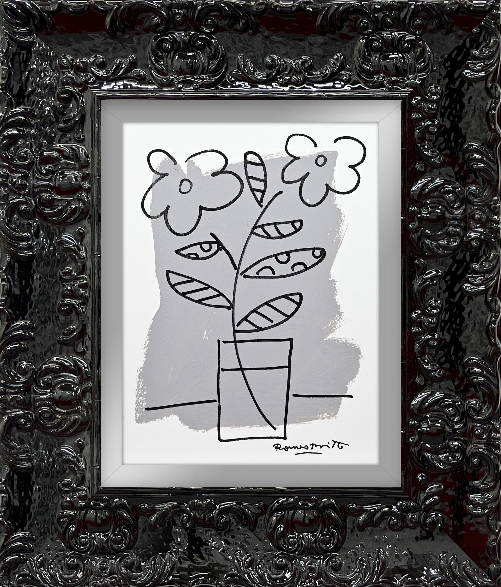 modern pop art two color collection original drawing vibrant home decor