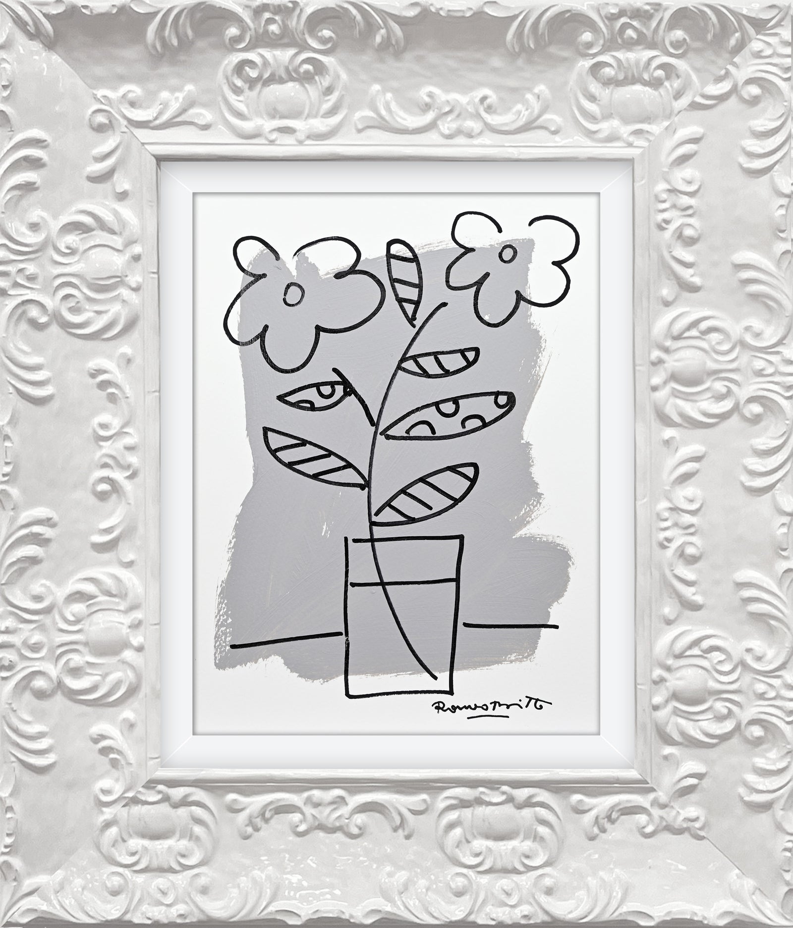 Romero Britto two color collection original drawing colorful pop art design