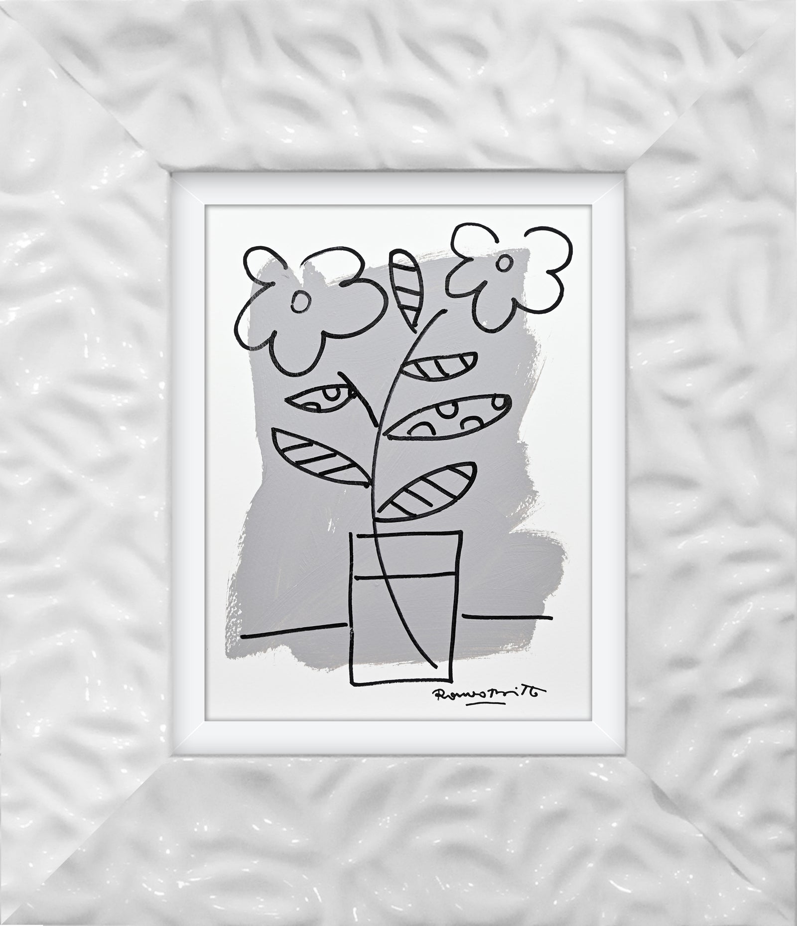 modern pop art two color collection original drawing vibrant home decor