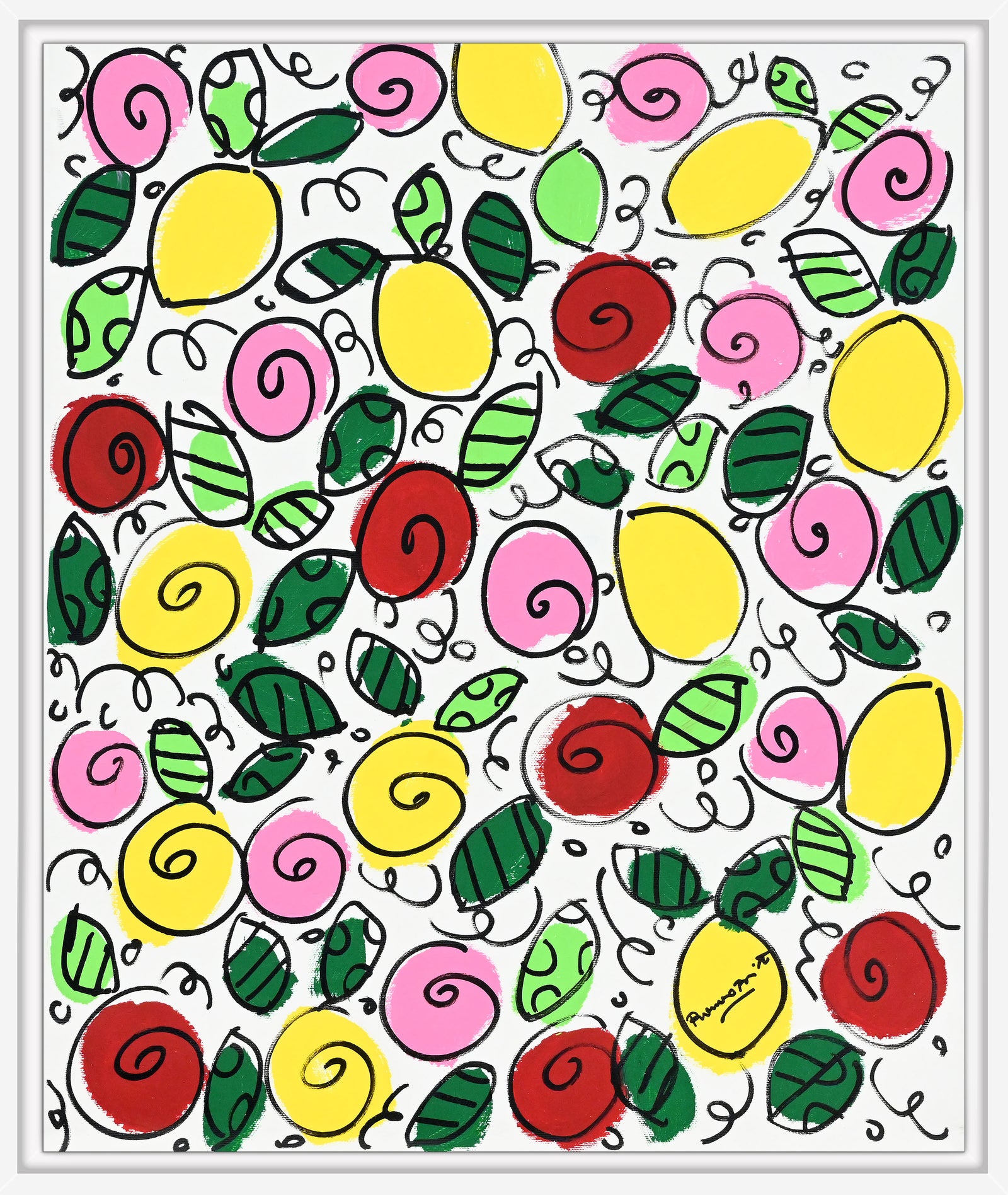 Romero Britto the sicily collection flowers lemons colorful pop art design