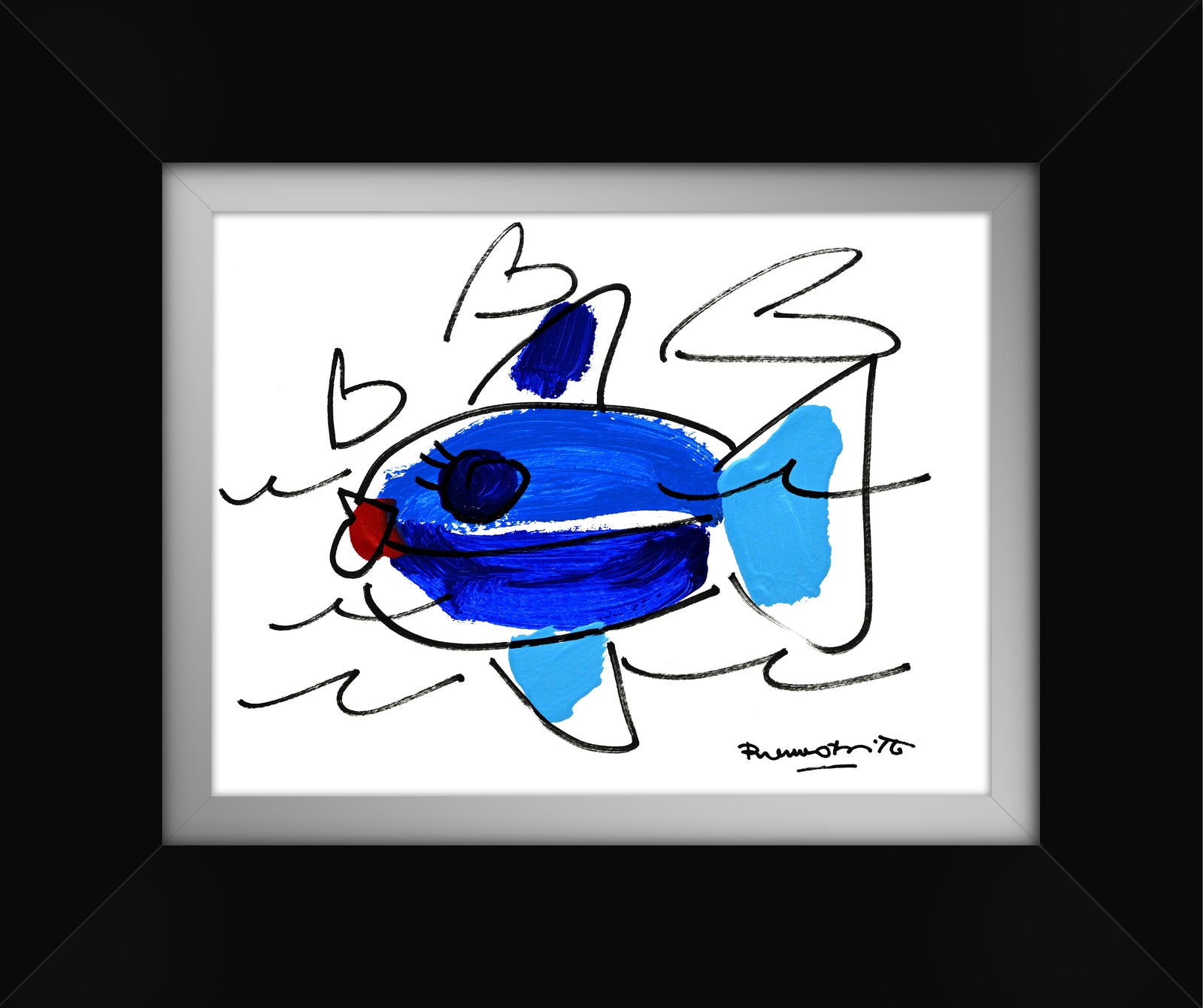 Romero Britto the sicily collection fish original colorful pop art design