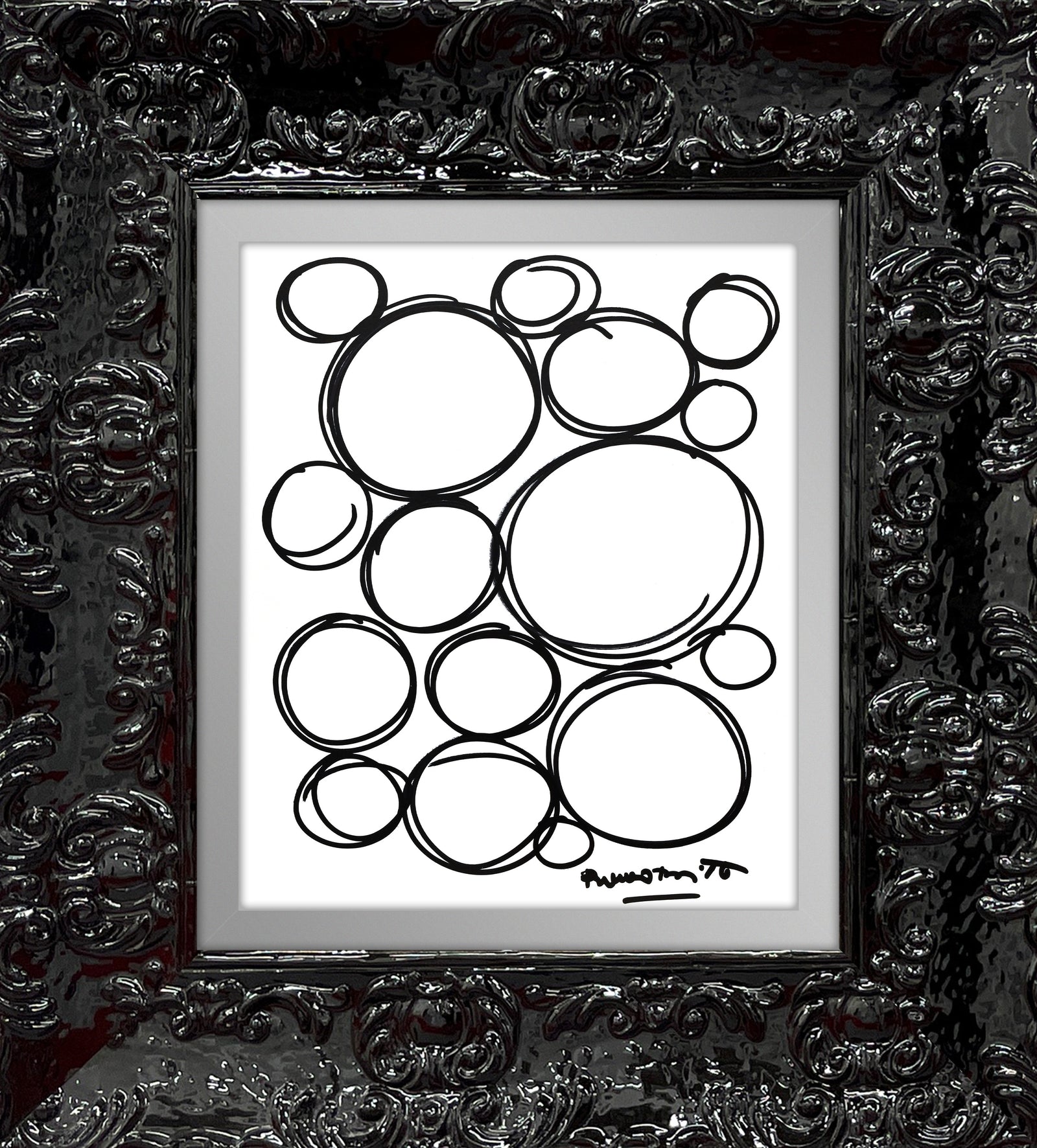 Romero Britto spheres original drawing colorful pop art design