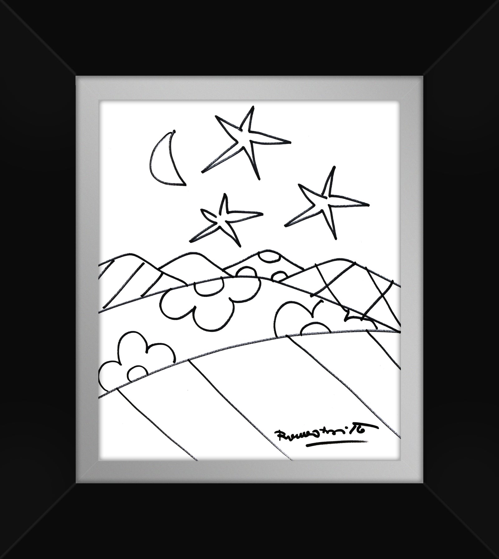 desert original drawing artistic colorful design collectible