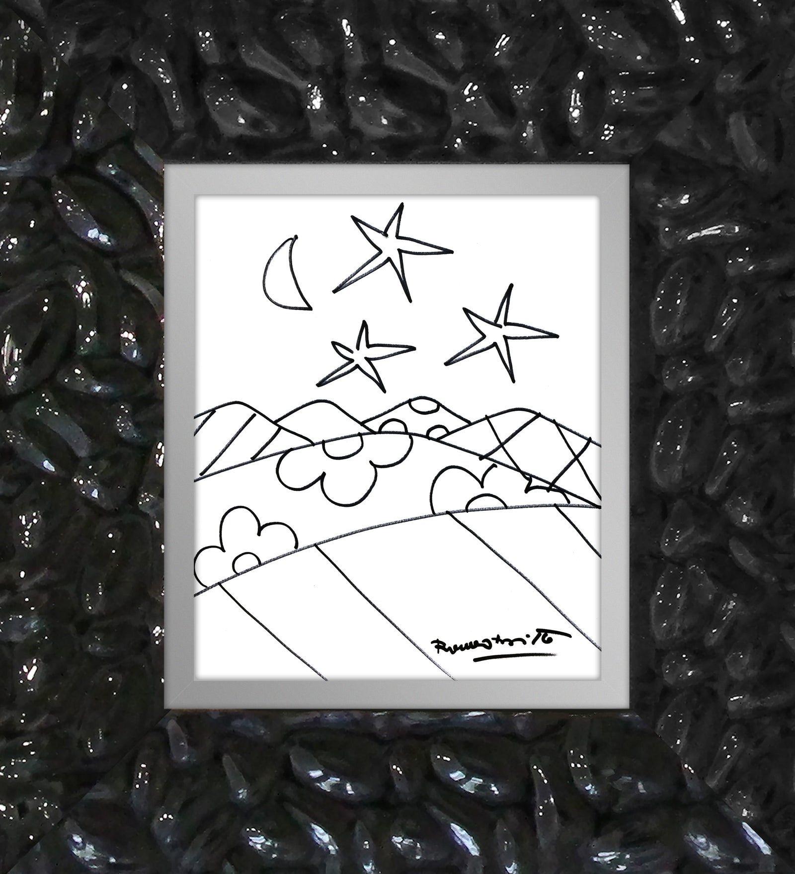 desert original drawing colorful decorative collectible gift idea