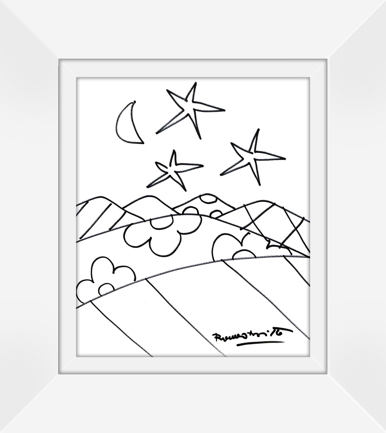 desert original drawing colorful decorative collectible gift idea