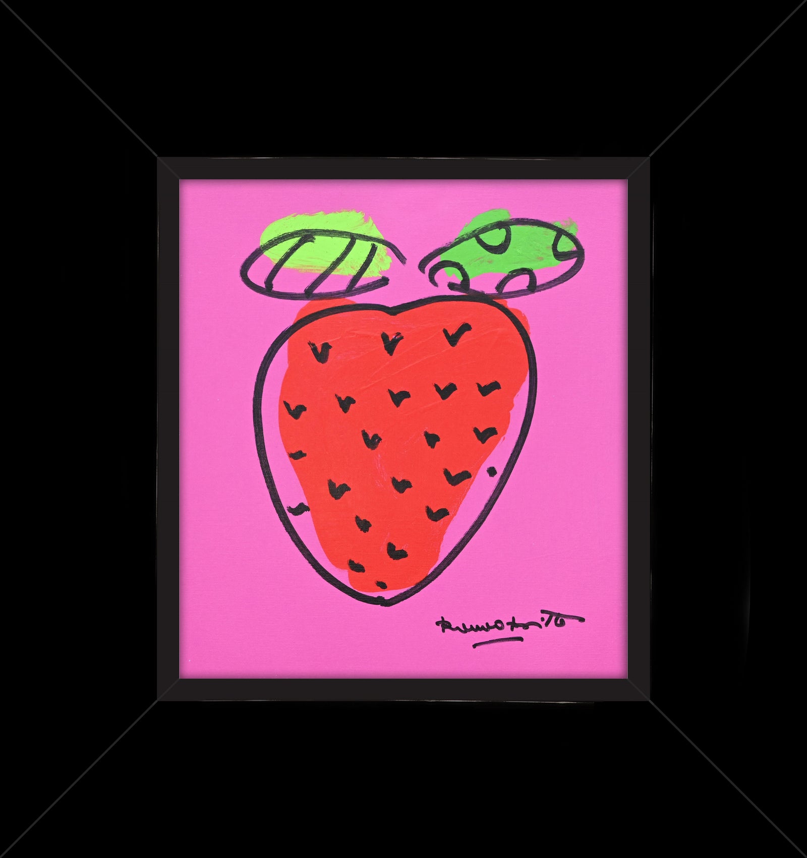 strawberry original drawing colorful decorative collectible gift idea