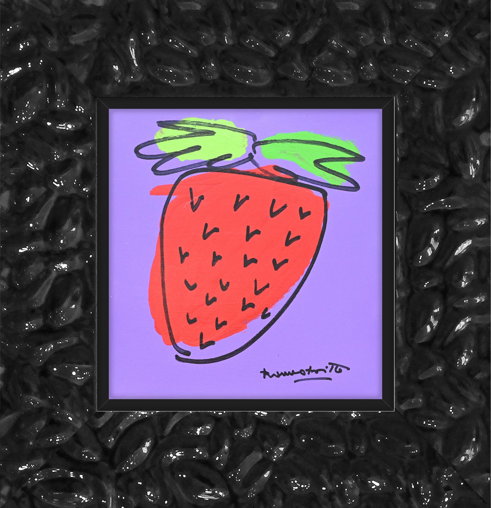 strawberry original drawing artistic colorful design collectible
