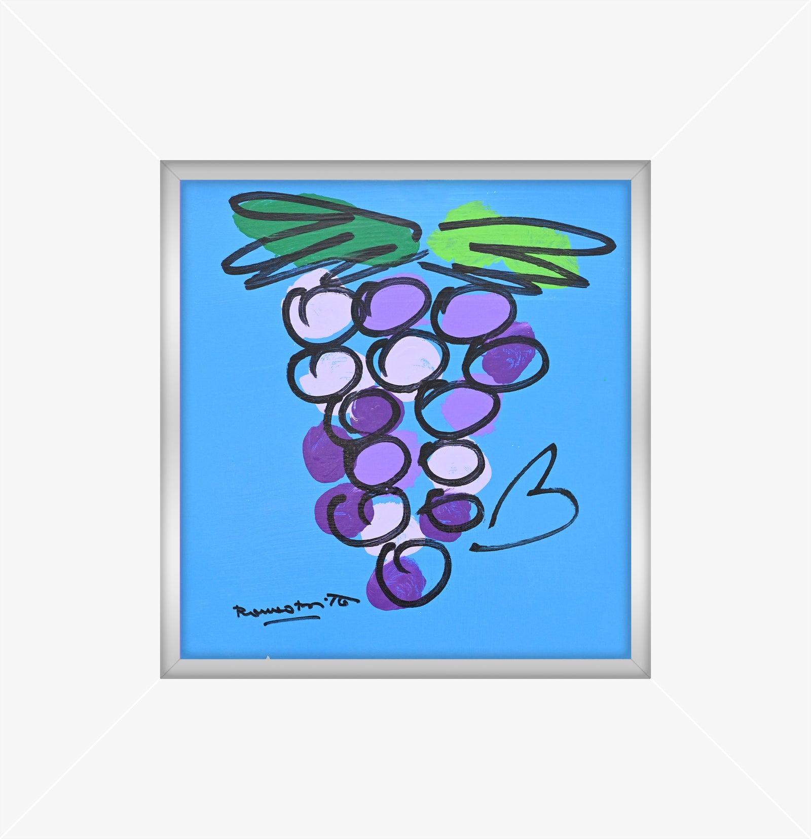 modern pop art grapes original drawing vibrant home decor