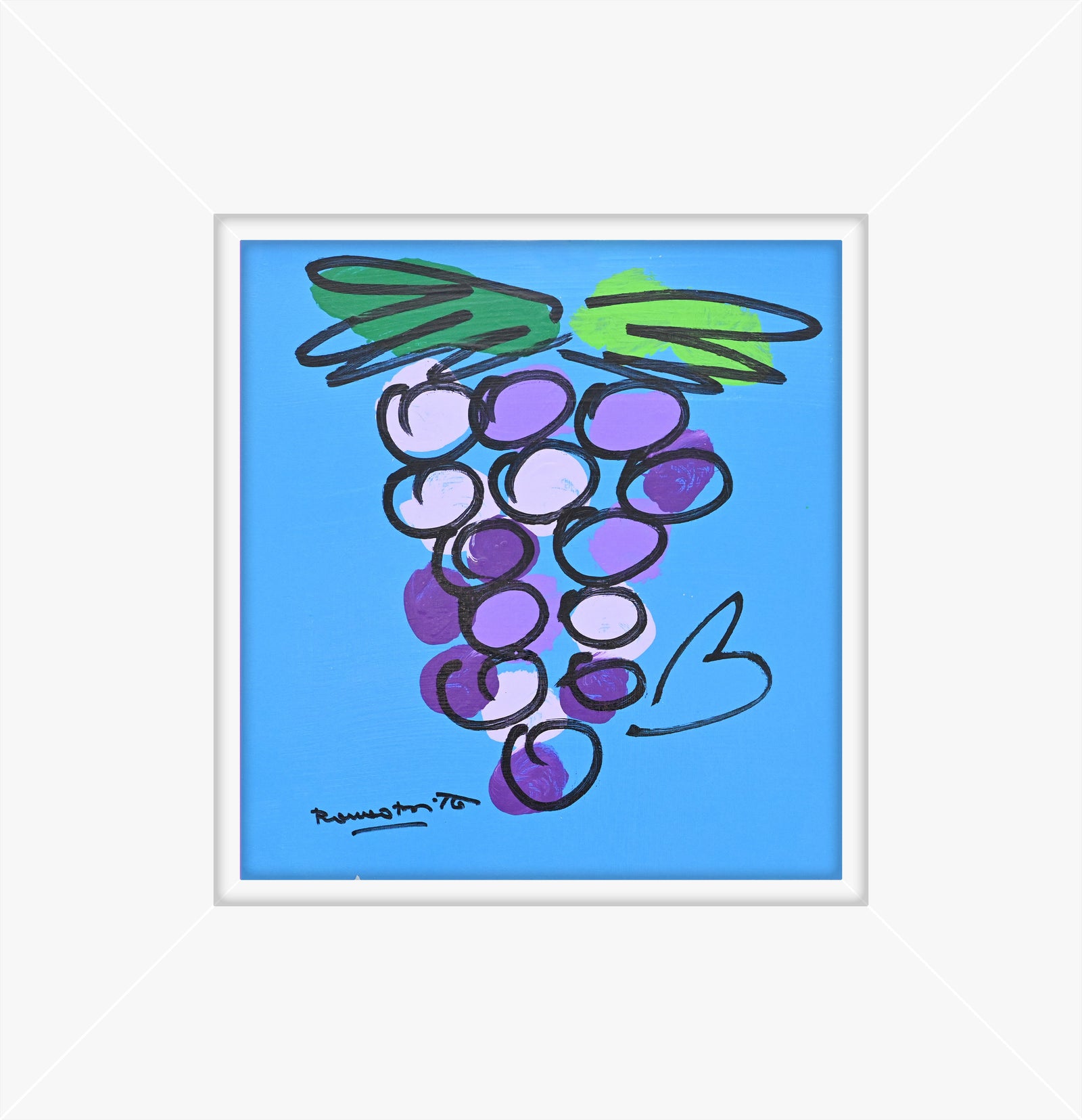 grapes original drawing artistic colorful design collectible