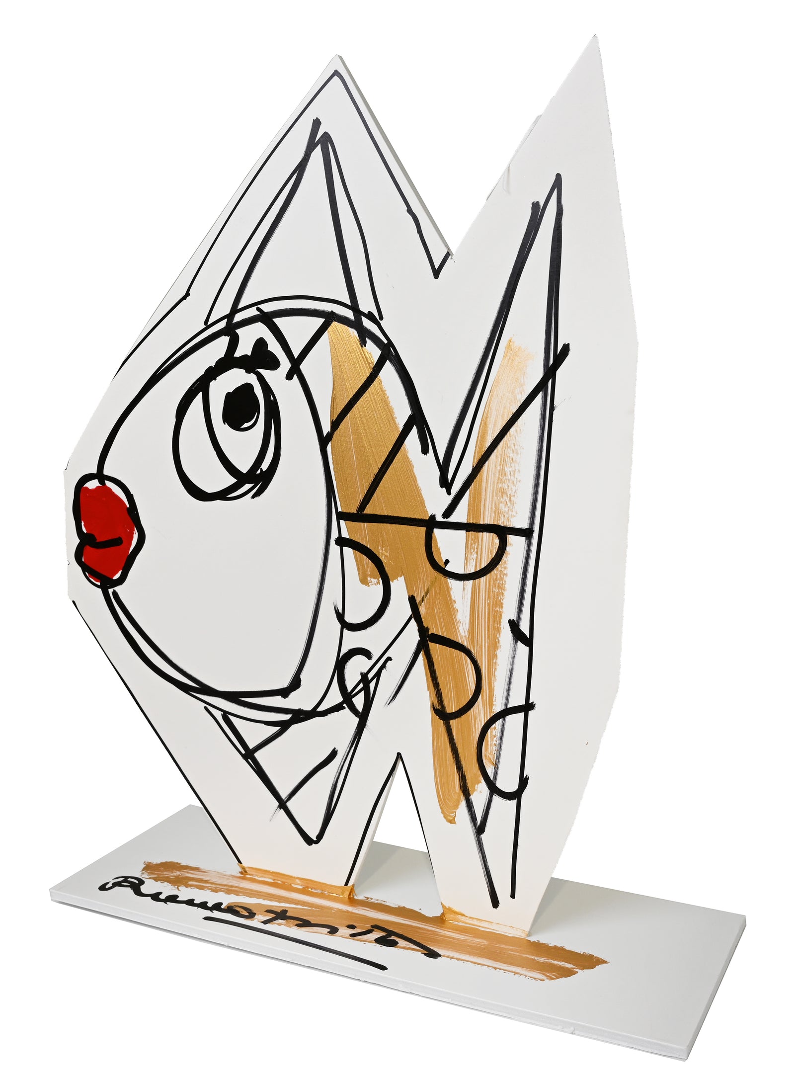 Romero Britto deep kiss original object art colorful pop art design