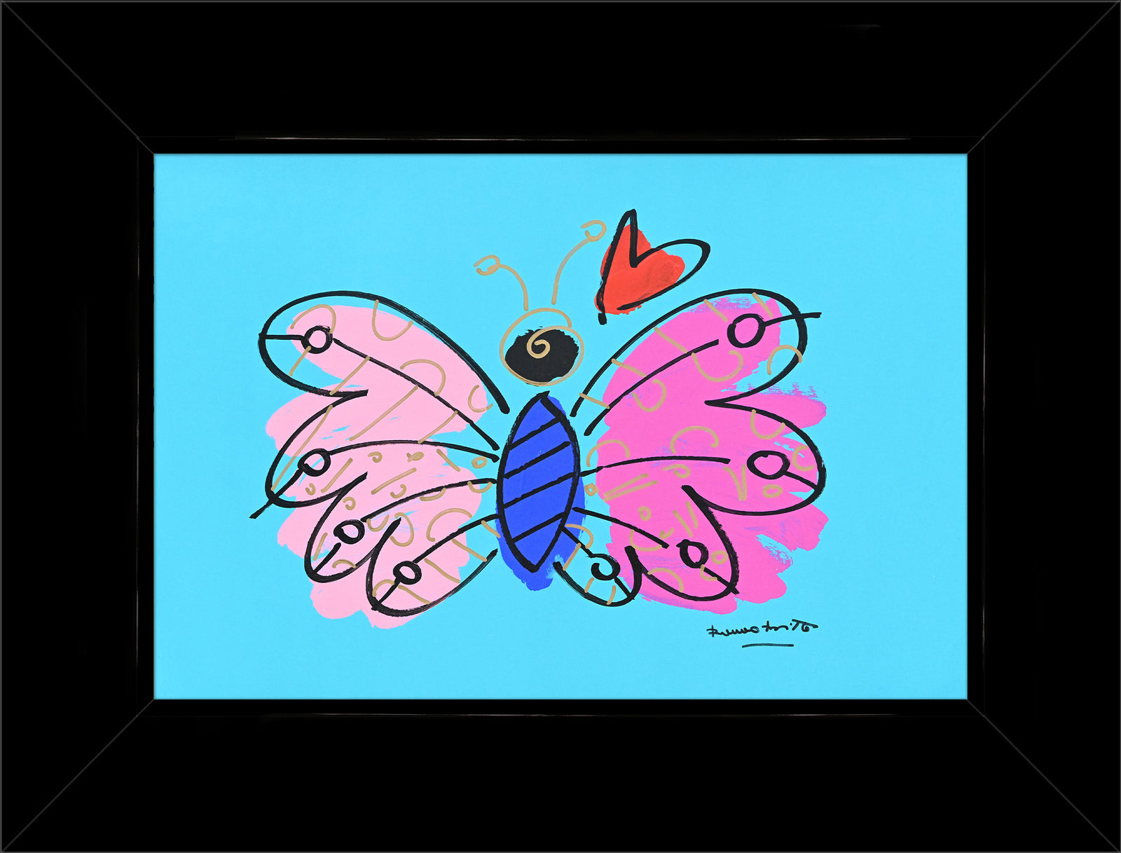 butterfly original drawing colorful decorative collectible gift idea