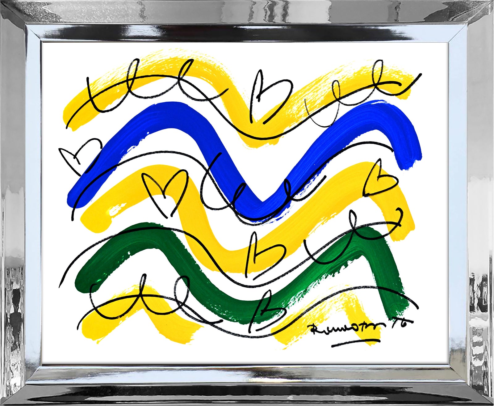 Romero Britto the rio collection original drawing contemporary pop art piece