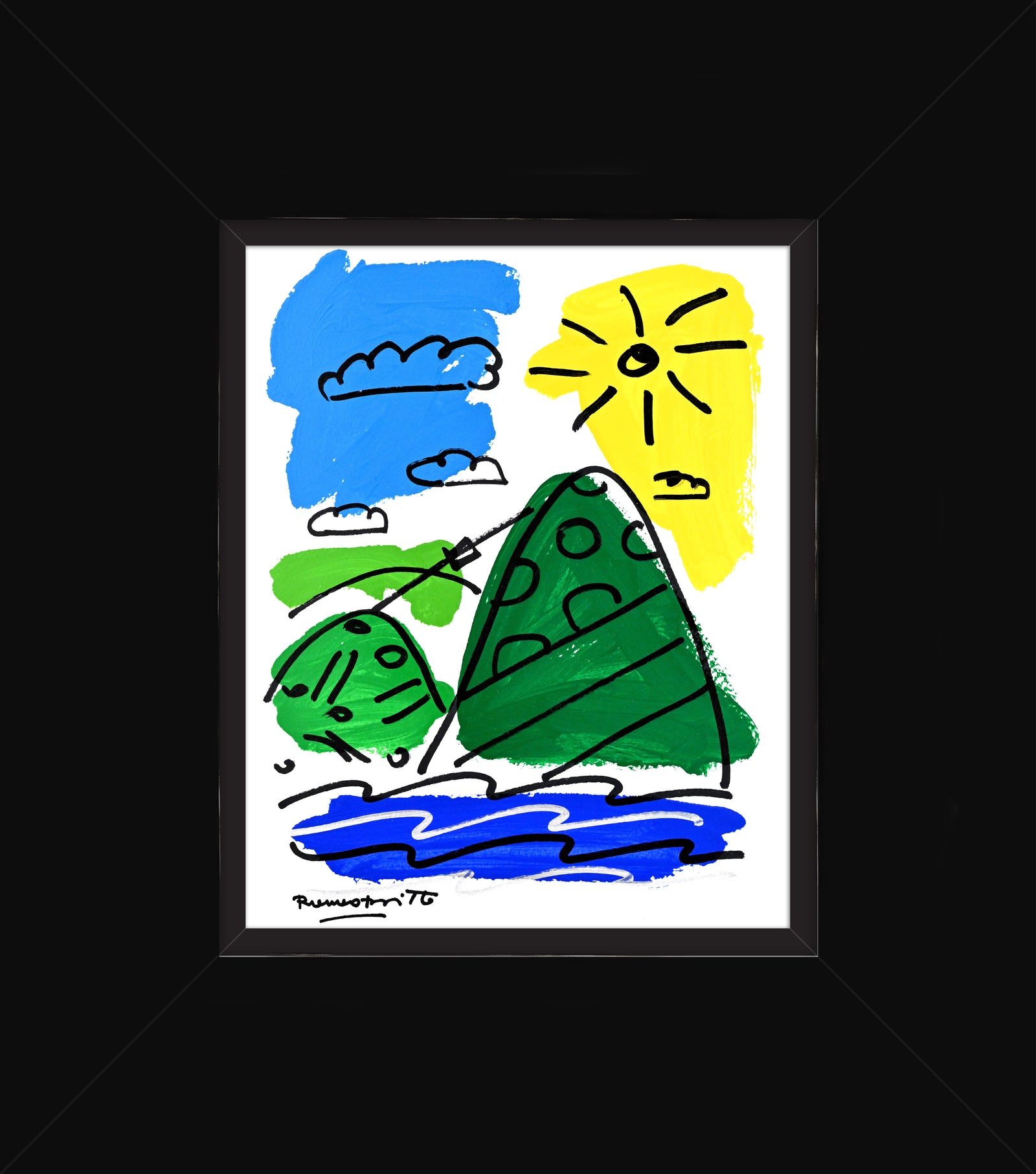 Romero Britto the rio collection original drawing contemporary pop art piece