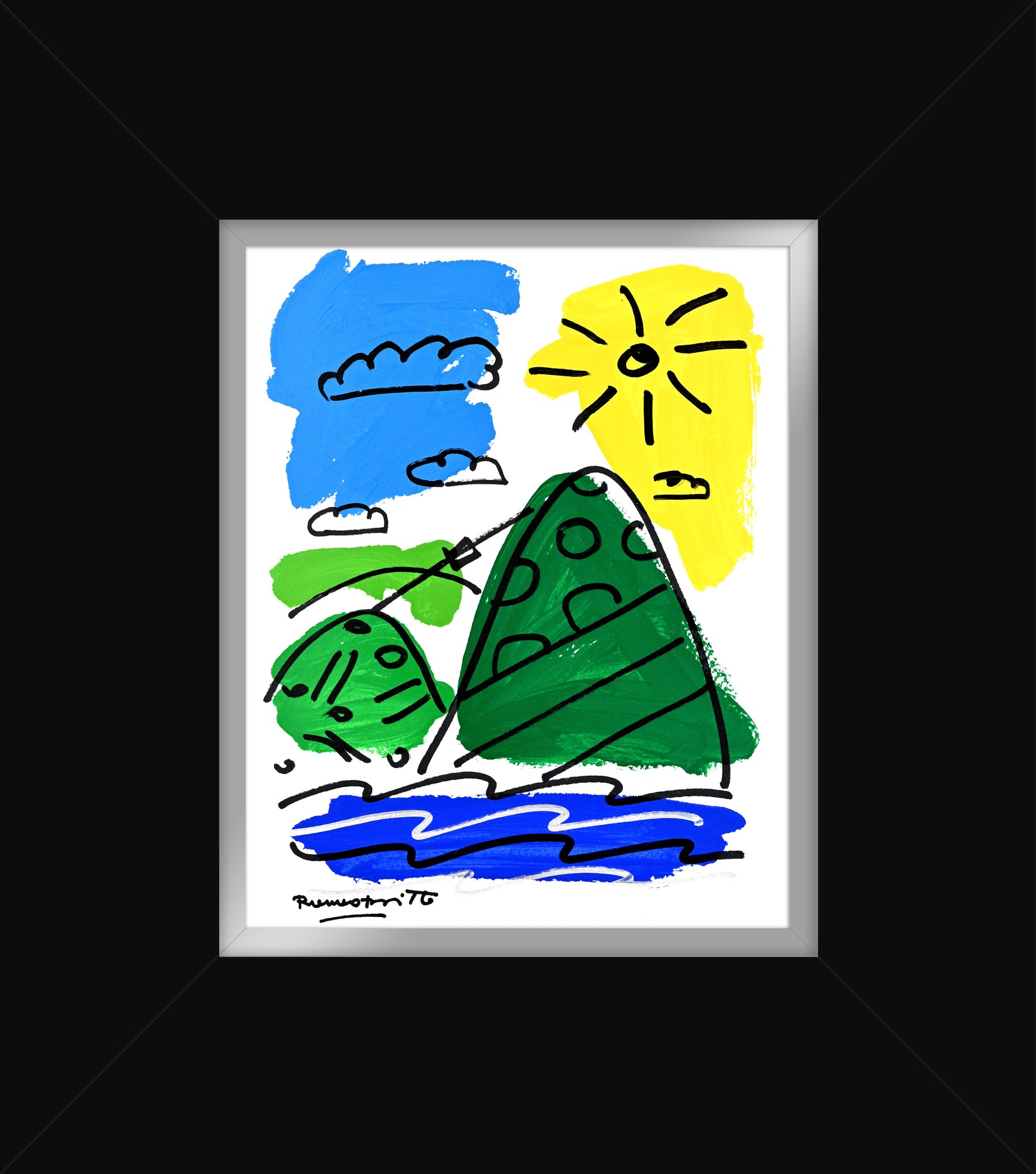 Romero Britto the rio collection original drawing colorful pop art design