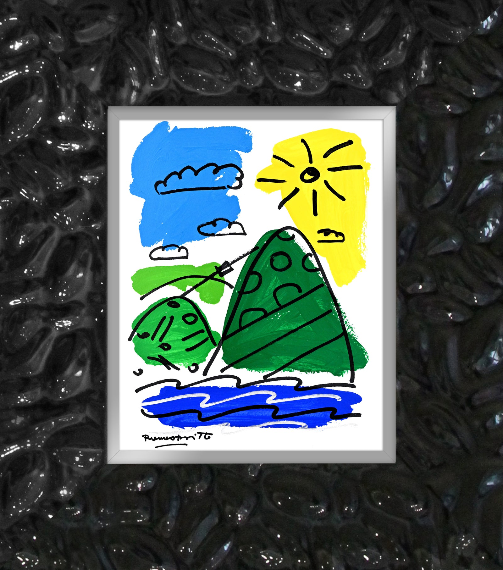 Romero Britto the rio collection original drawing contemporary pop art piece