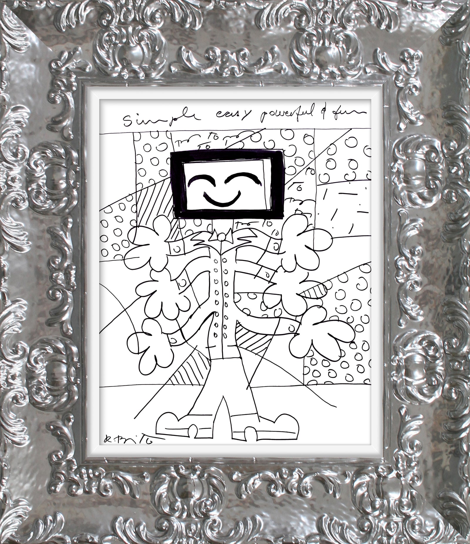 Romero Britto simple easy powerful fun original colorful pop art design