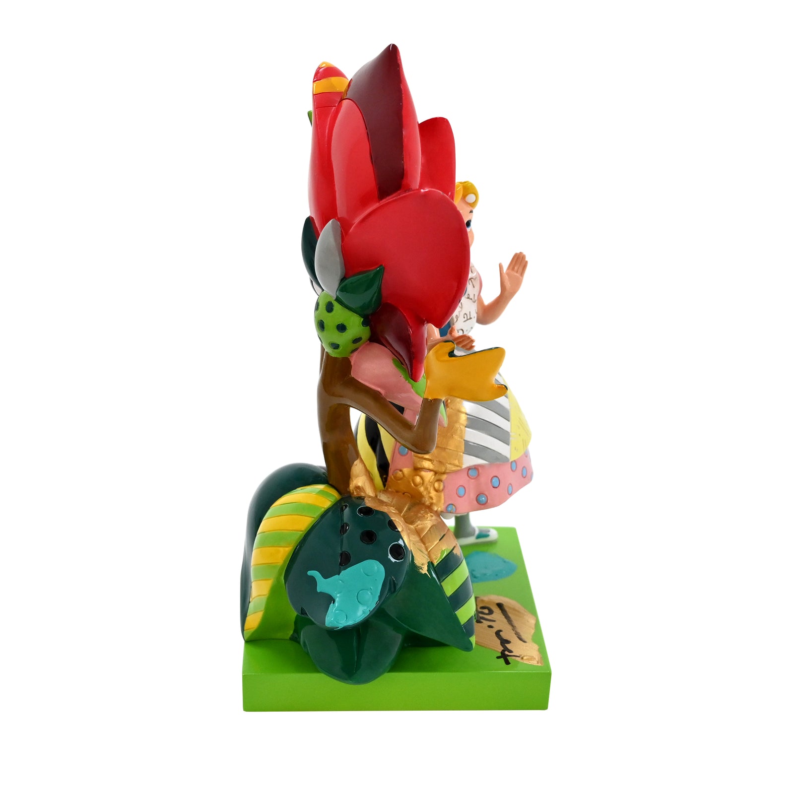 Alice With Flower - Disney By Britto - Original Touch Of Gold Sculpture