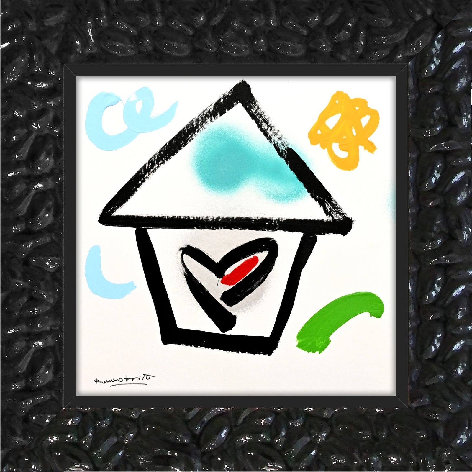 modern pop art home original drawing vibrant home decor