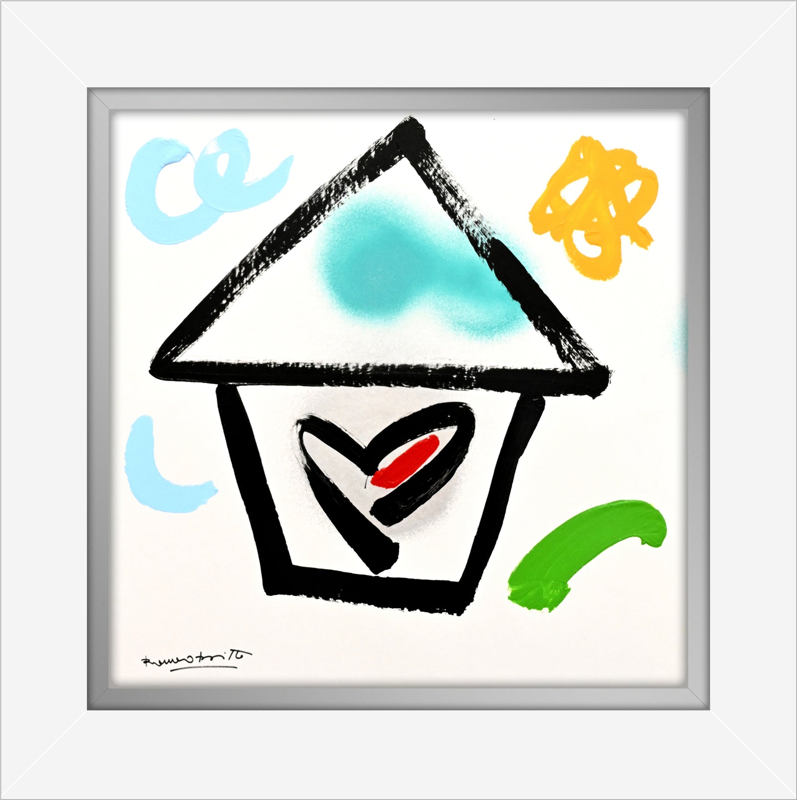 modern pop art home original drawing vibrant home decor