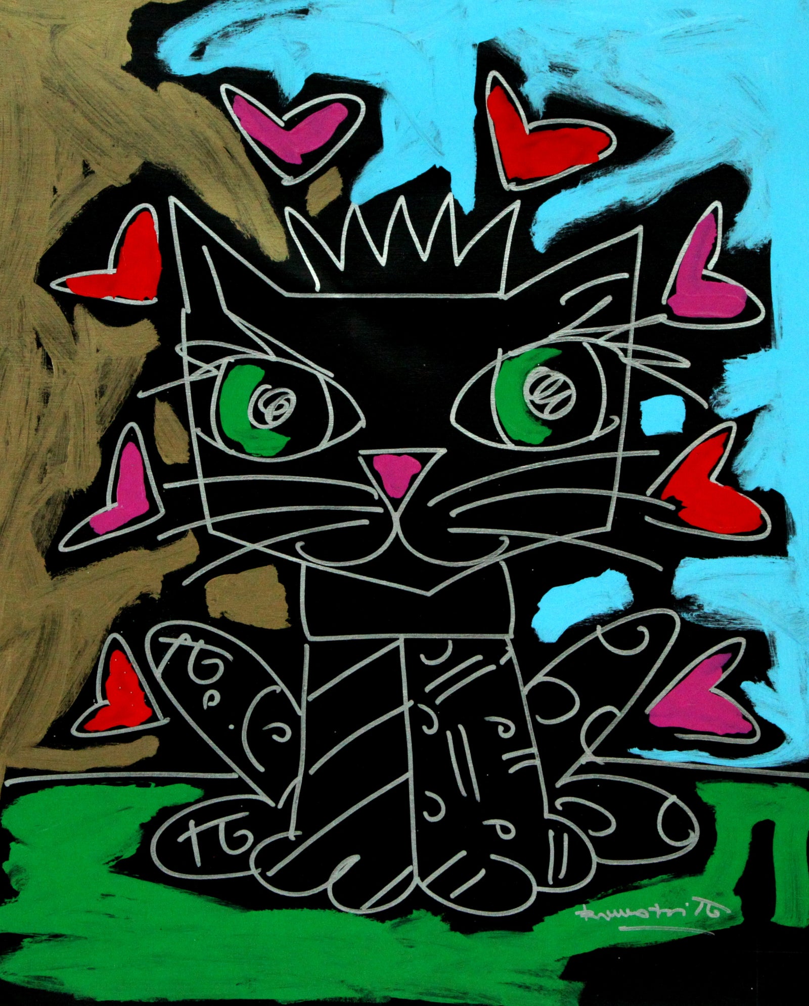 GOLD BLUE - Original Painting