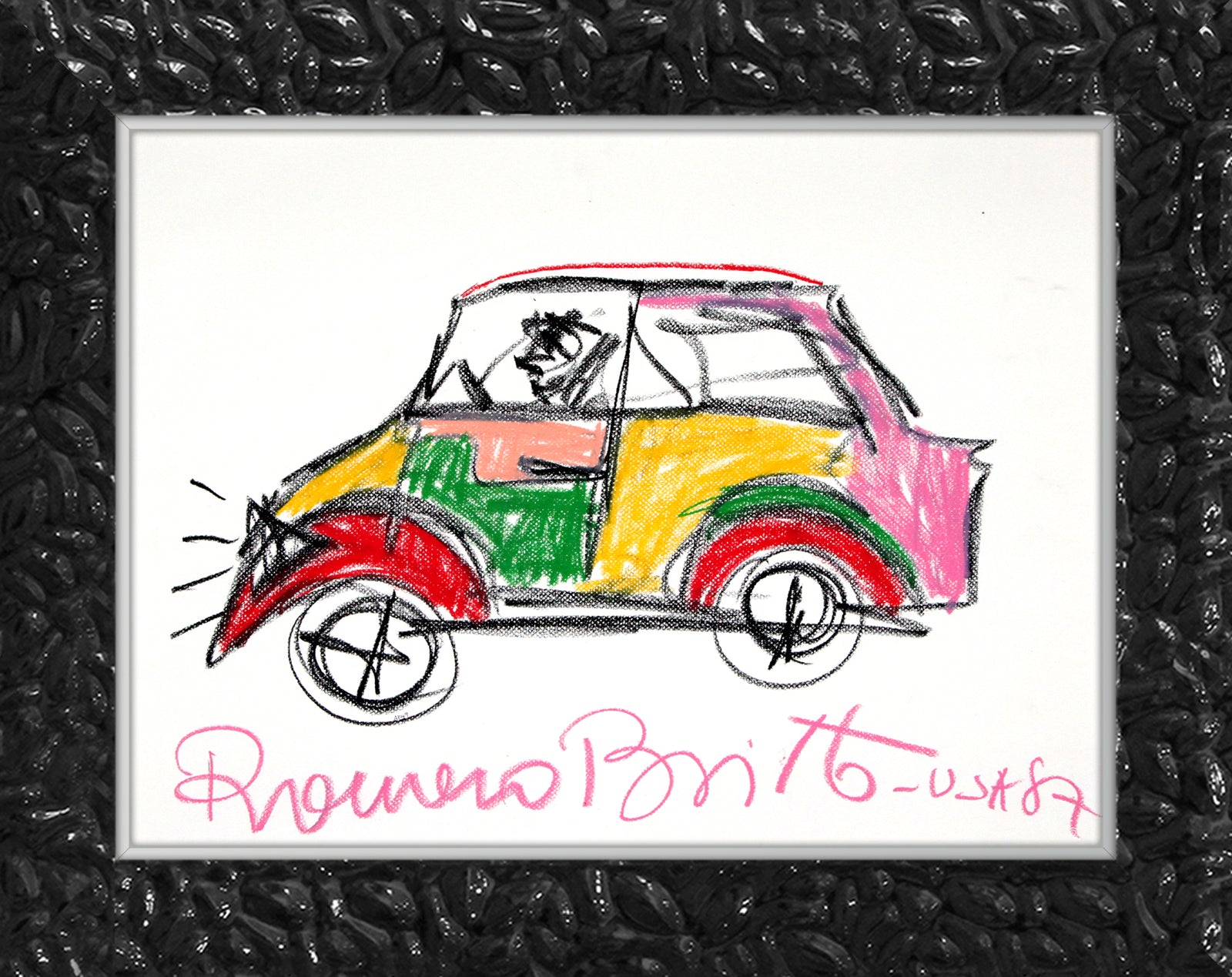 car original vintage drawing colorful decorative collectible gift idea