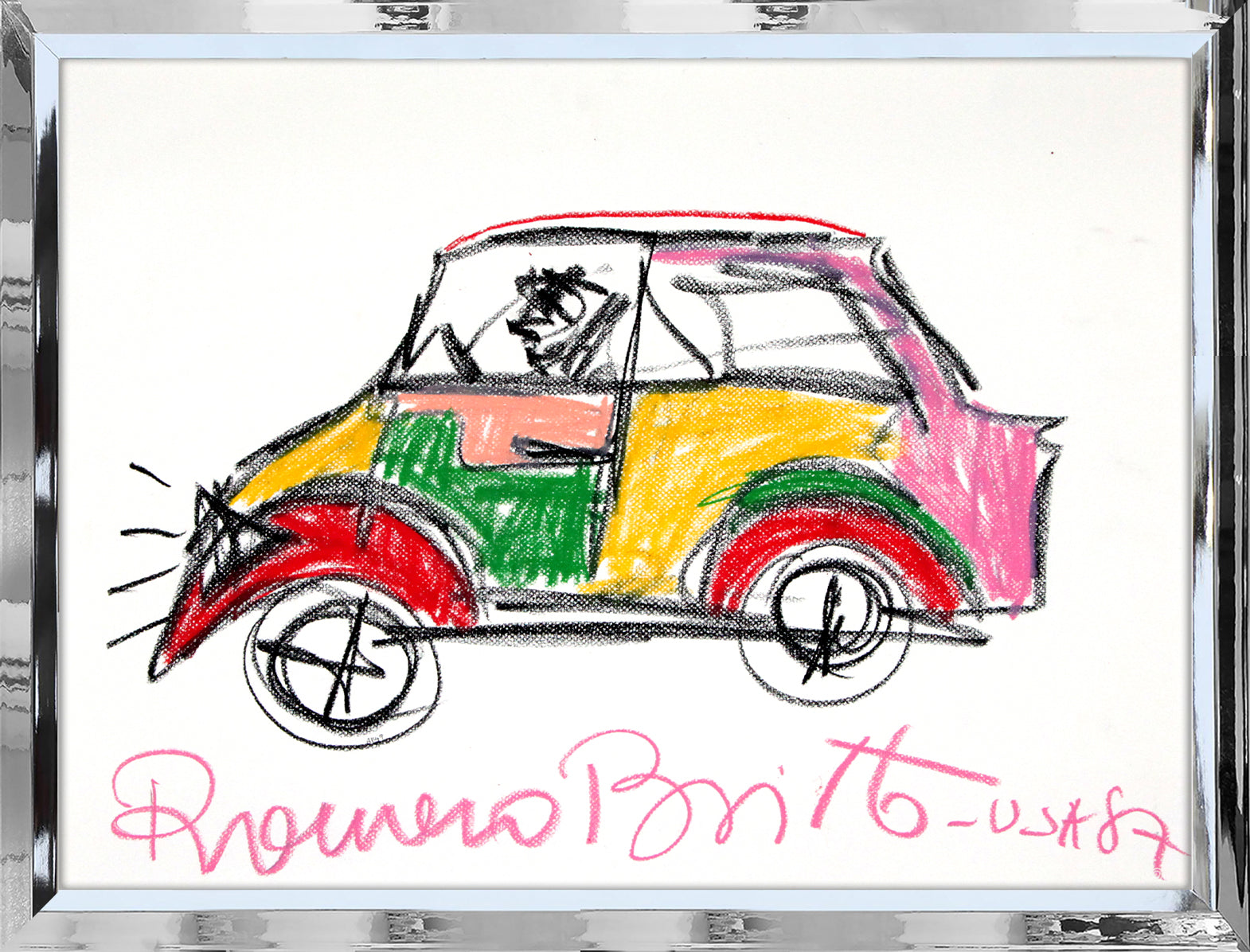 car original vintage drawing artistic colorful design collectible