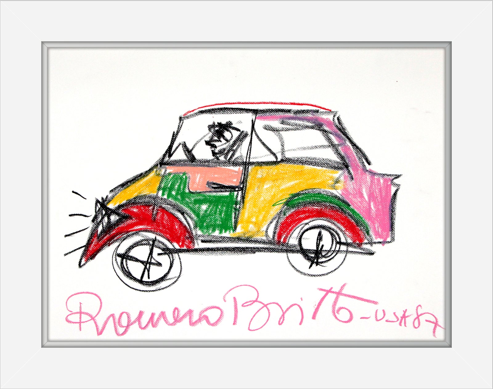 car original vintage drawing colorful decorative collectible gift idea
