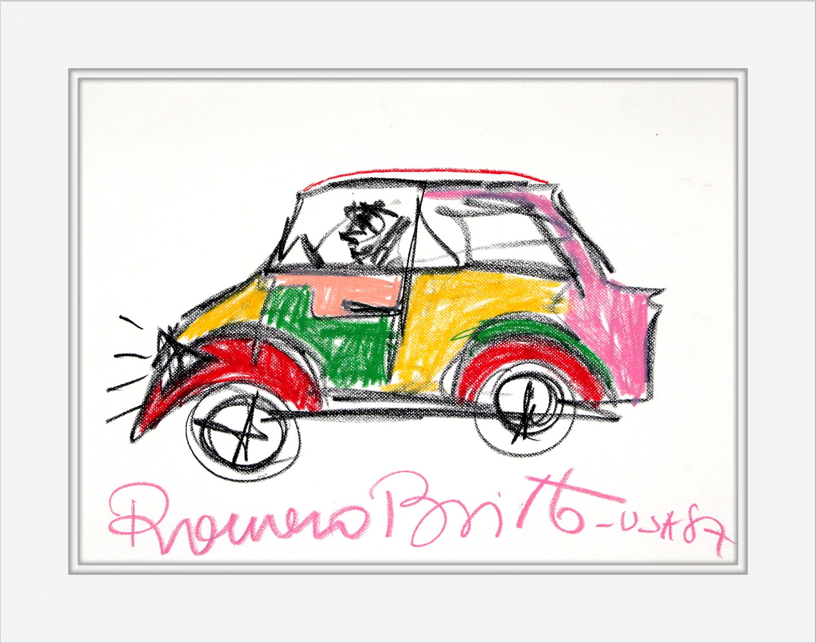 car original vintage drawing colorful decorative collectible gift idea