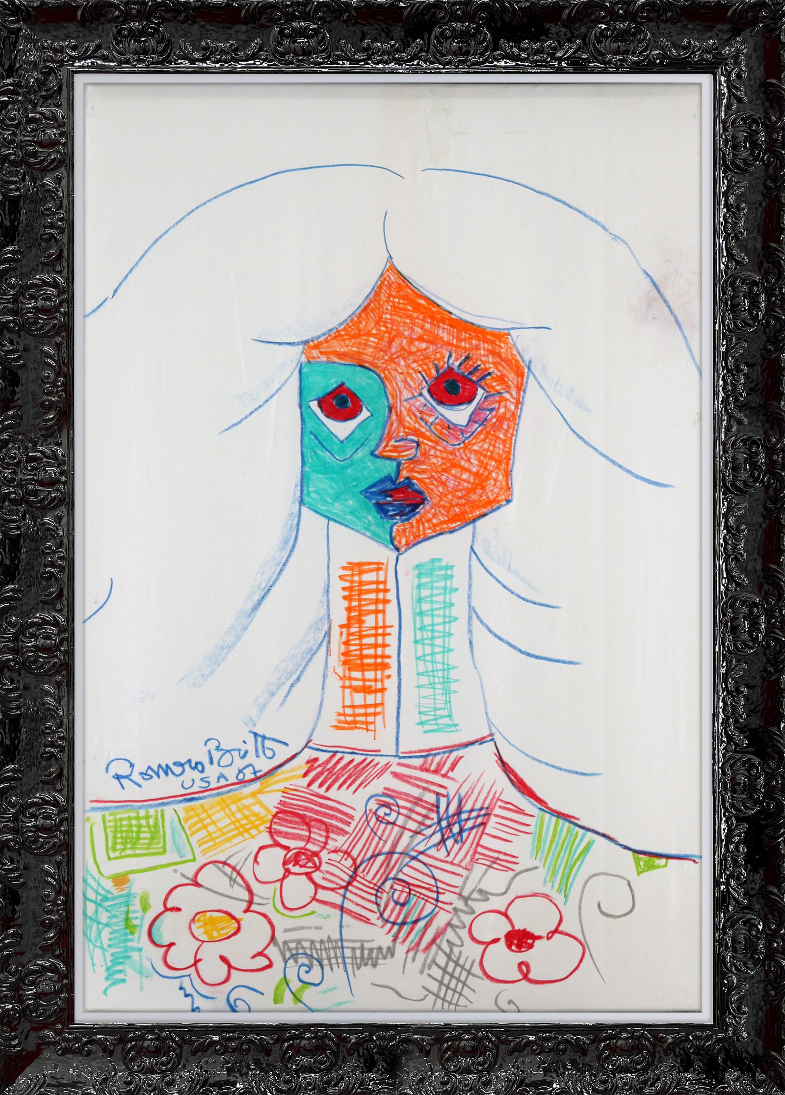 modern pop art pure white original vintage drawing vibrant home decor