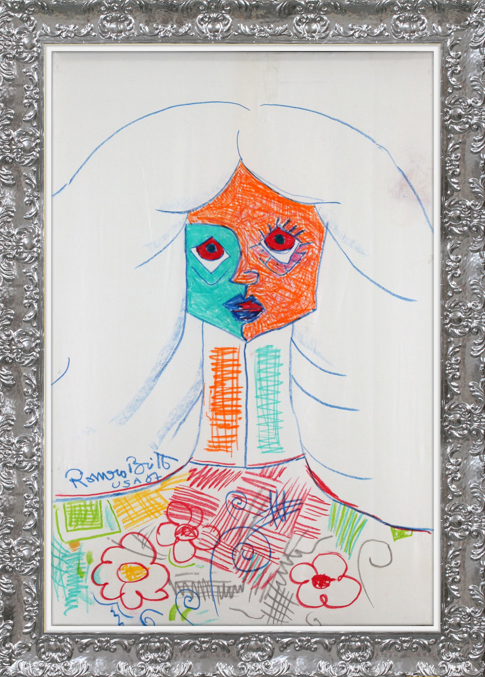 modern pop art pure white original vintage drawing vibrant home decor