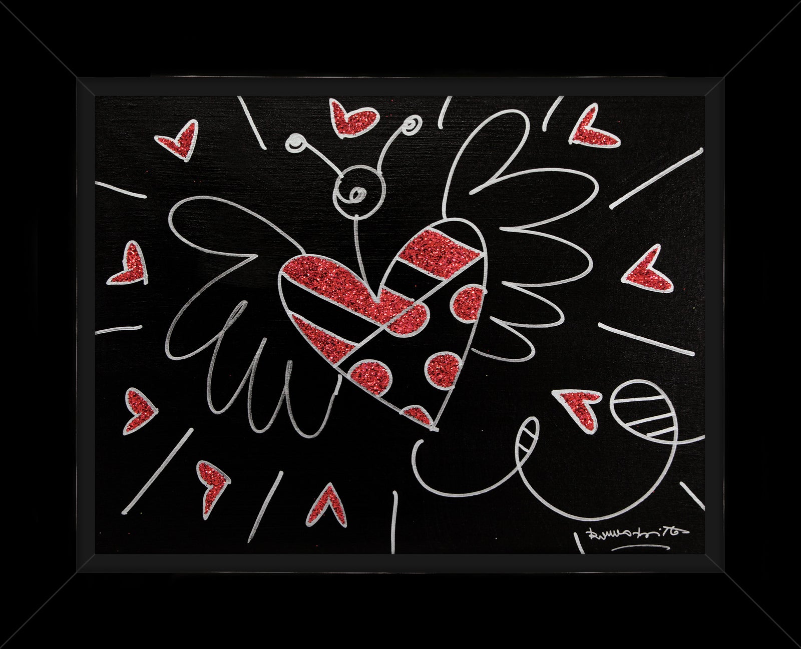 Romero Britto so in love original drawing contemporary pop art piece