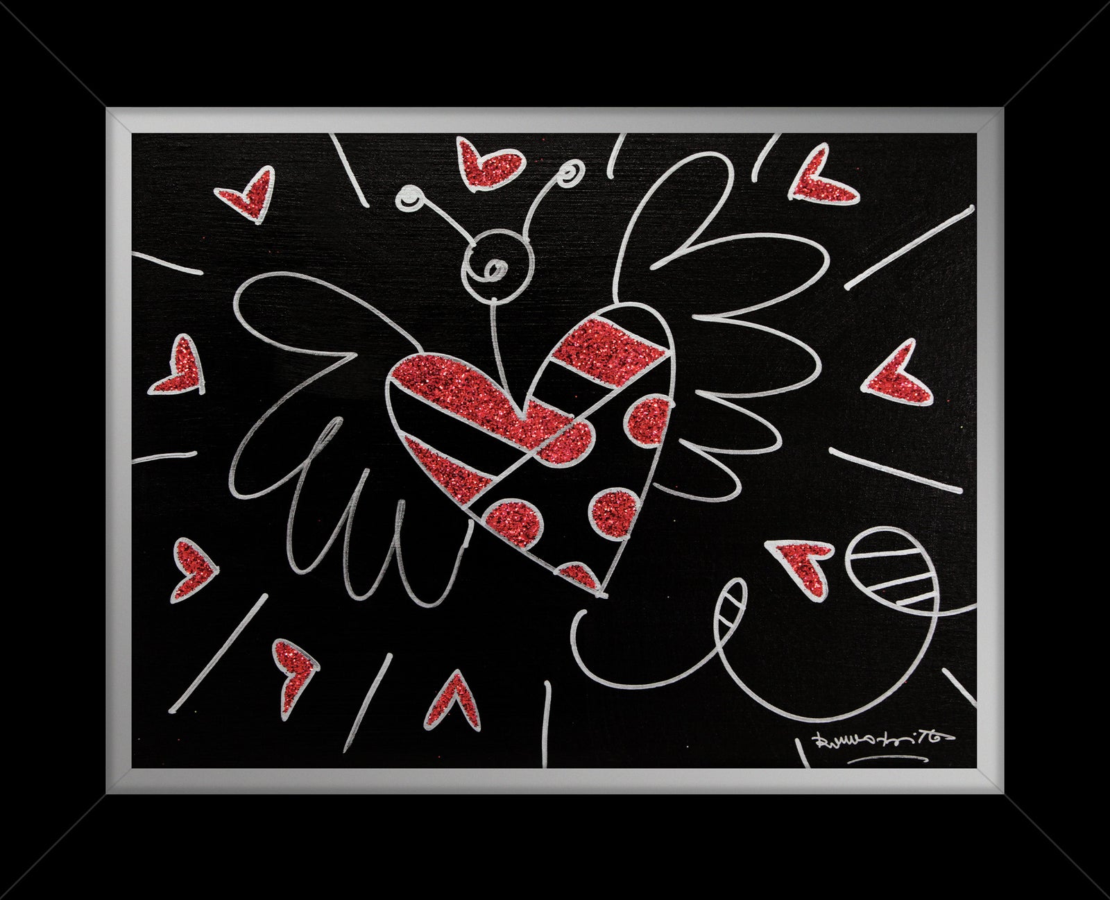 Romero Britto so in love original drawing colorful pop art design