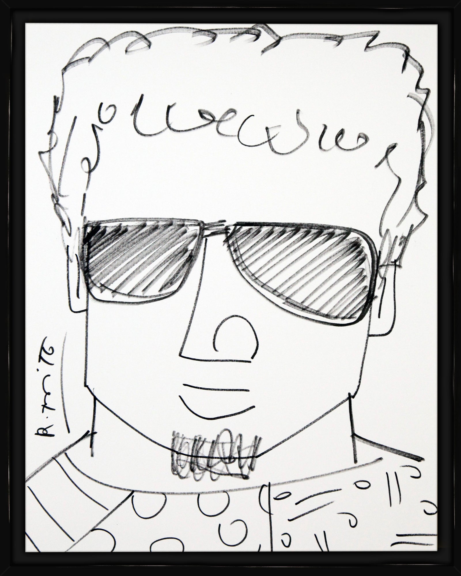 Romero Britto romero original drawing contemporary pop art piece