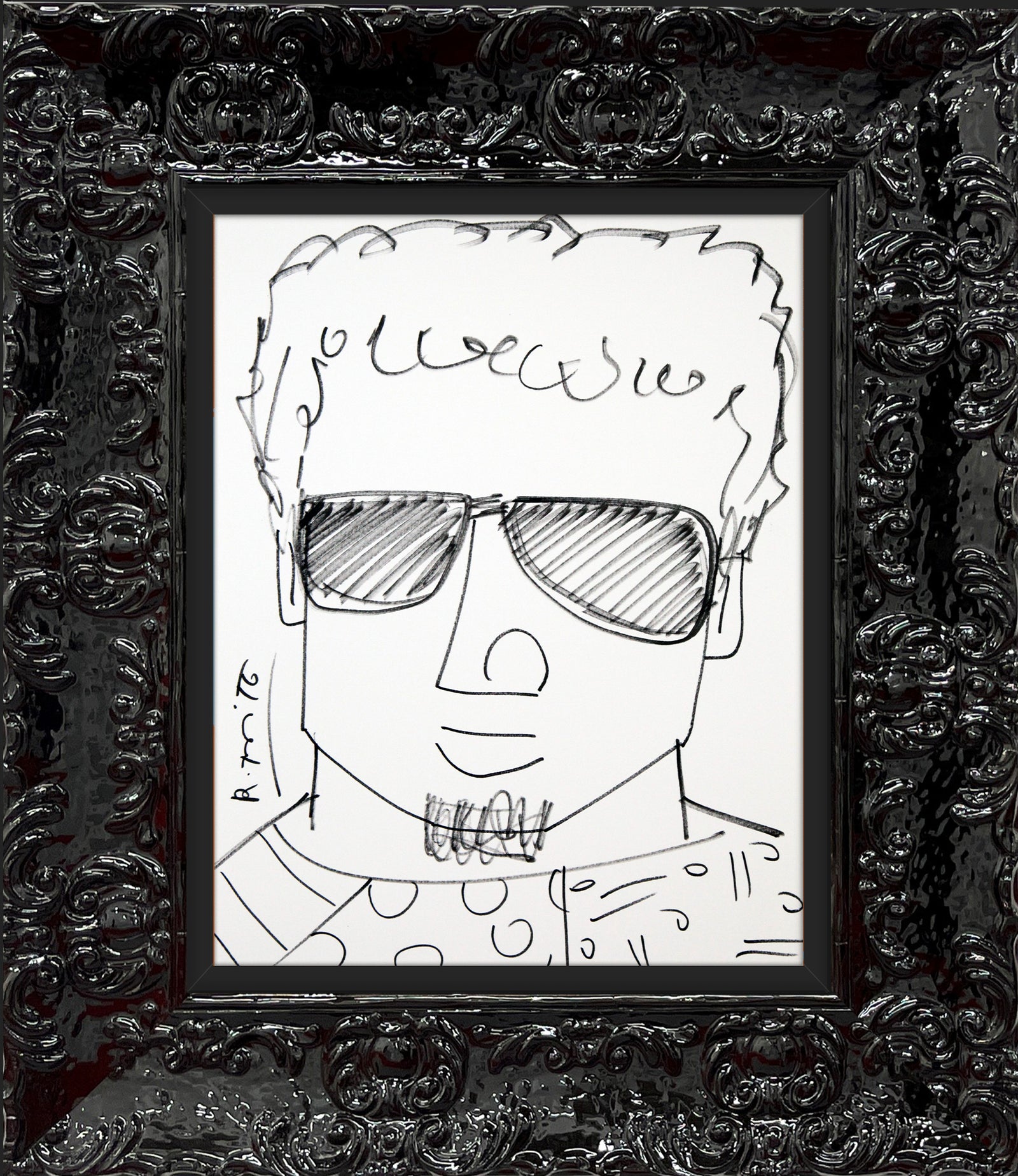 modern pop art romero original drawing vibrant home decor