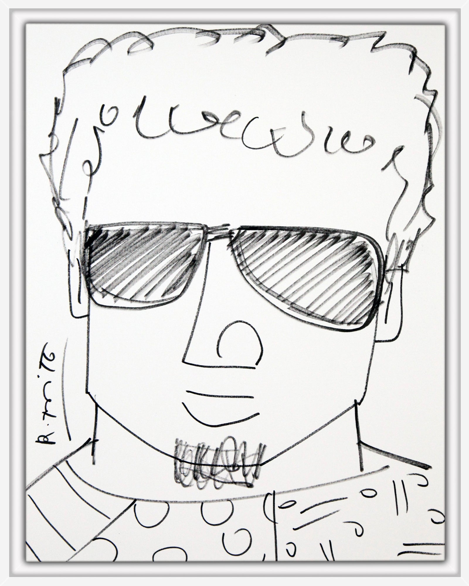 Romero Britto romero original drawing contemporary pop art piece