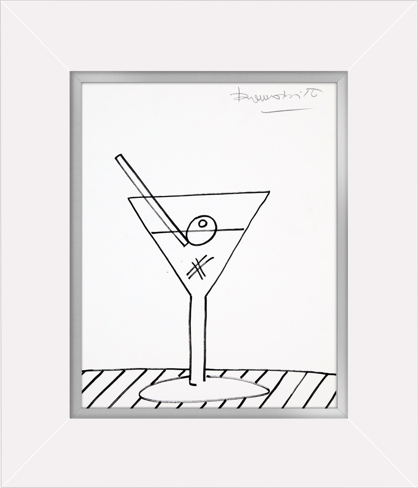 martini original drawing colorful decorative collectible gift idea