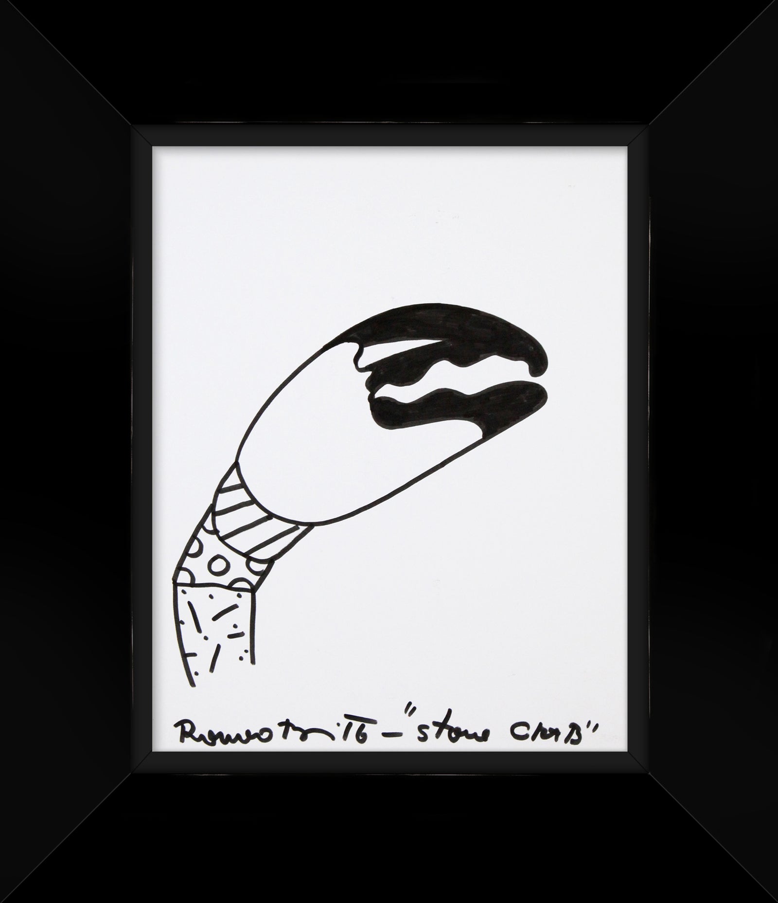 modern pop art stone crab original drawing vibrant home decor