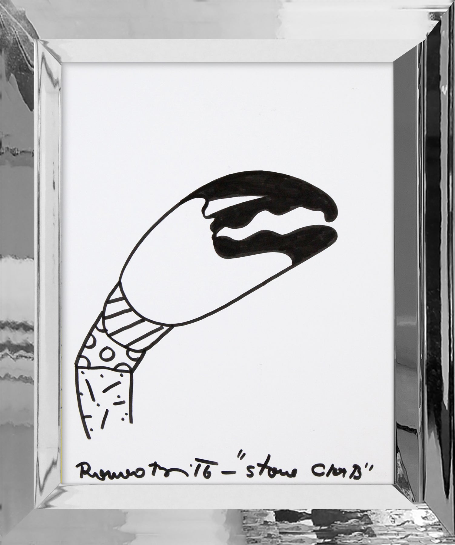 stone crab original drawing artistic colorful design collectible