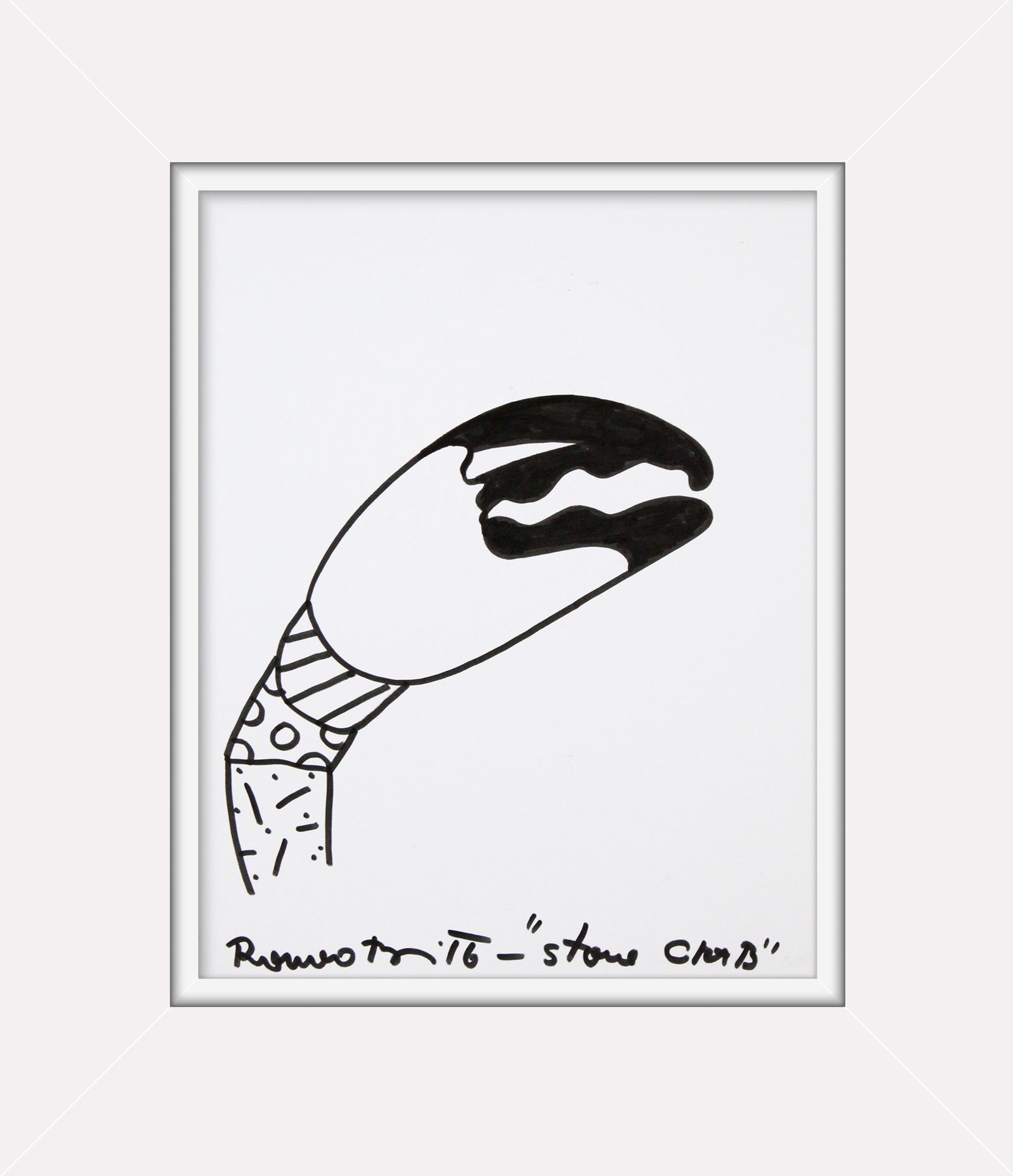 stone crab original drawing colorful decorative collectible gift idea