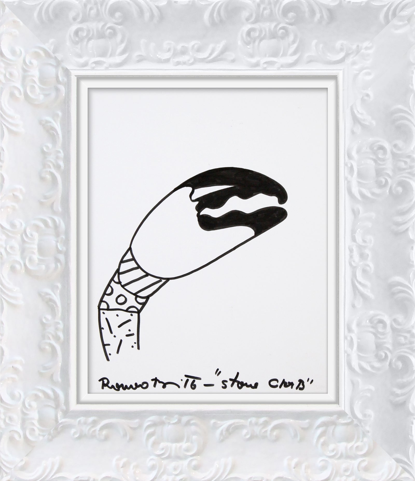 stone crab original drawing artistic colorful design collectible