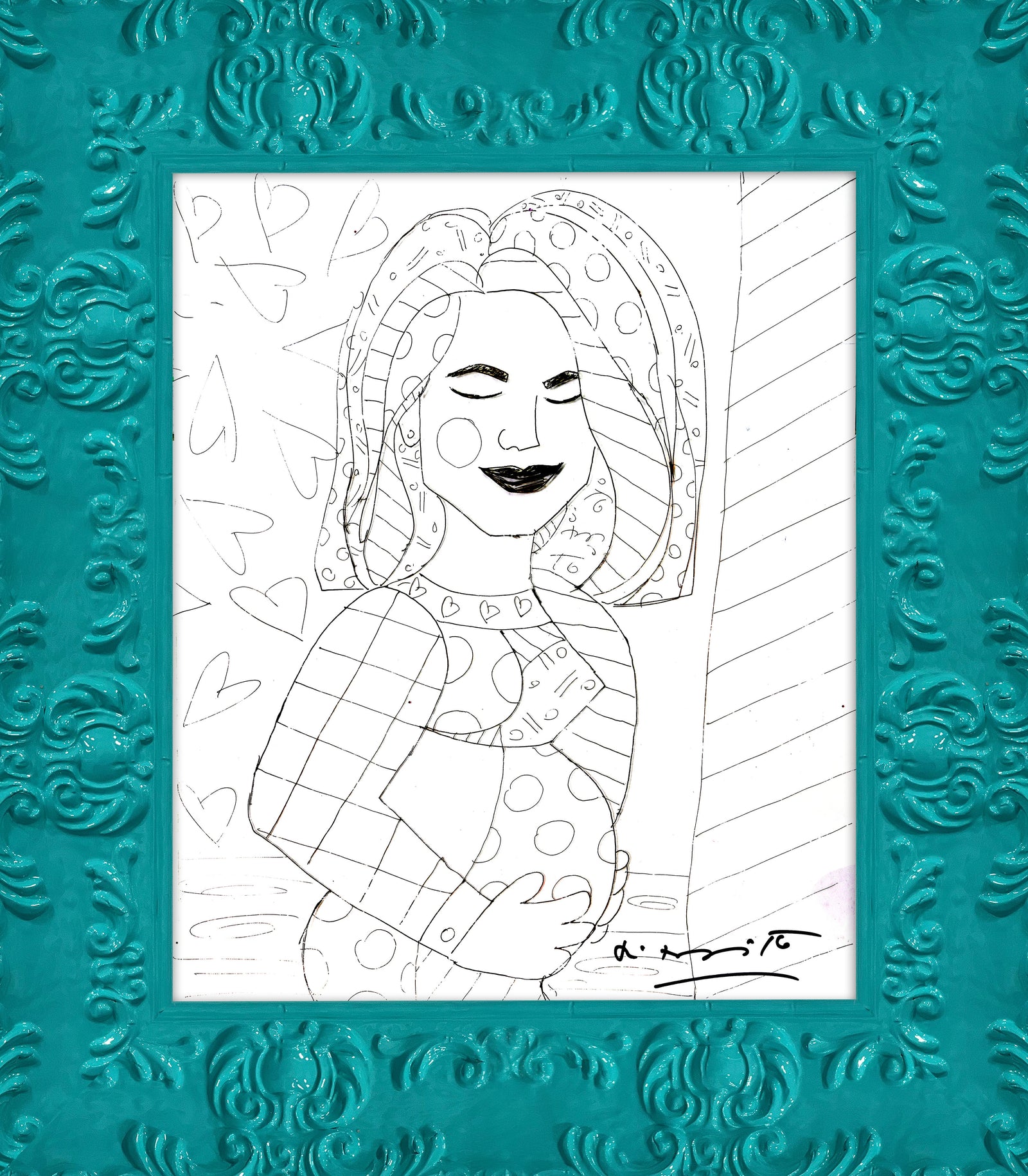 modern pop art mother original drawing vibrant home decor