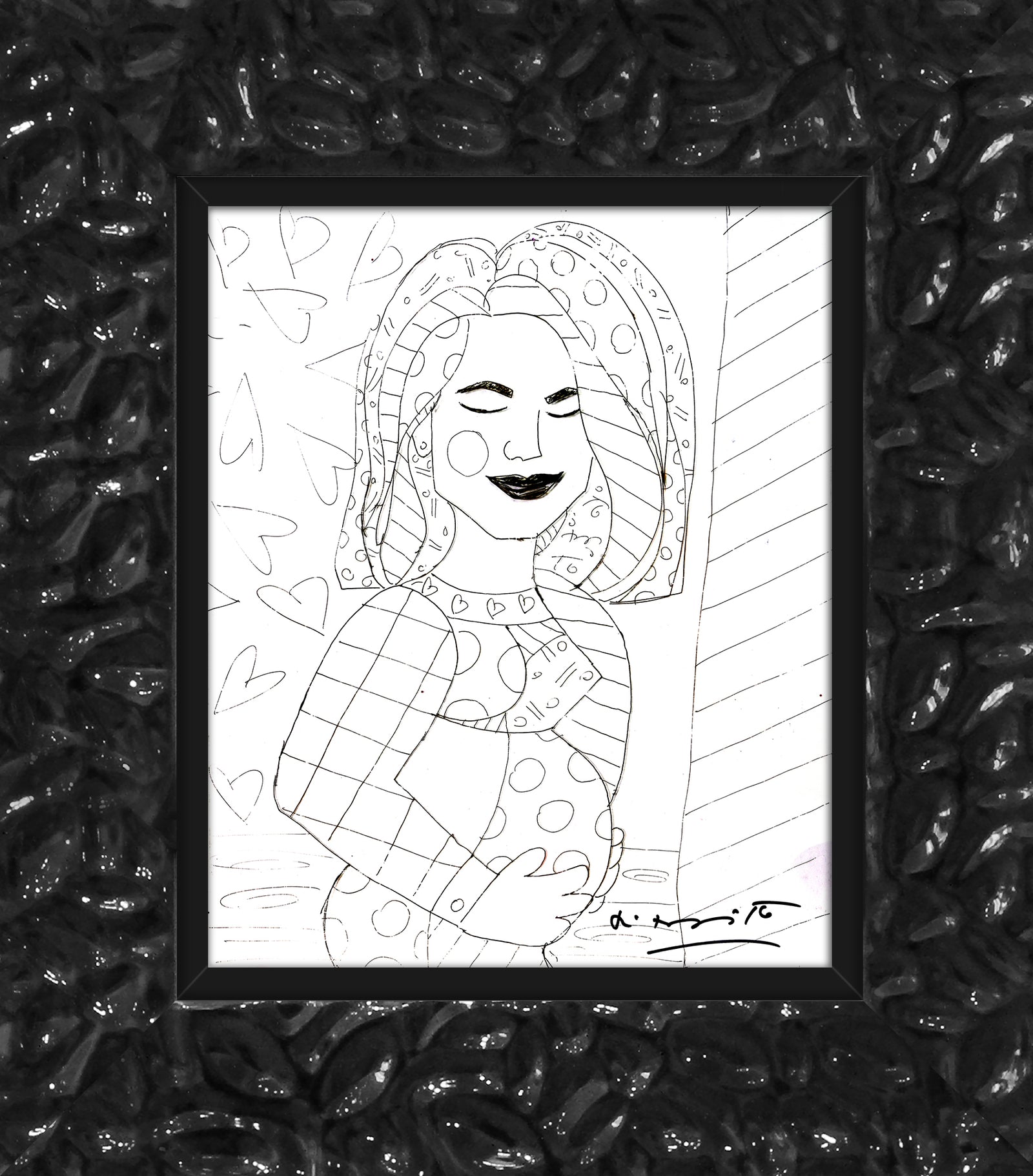 modern pop art mother original drawing vibrant home decor