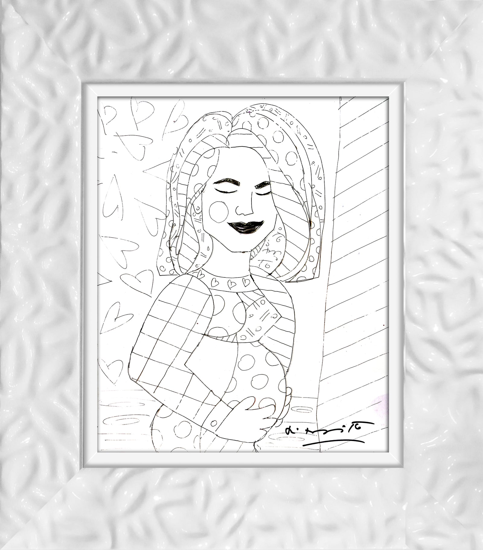 modern pop art mother original drawing vibrant home decor
