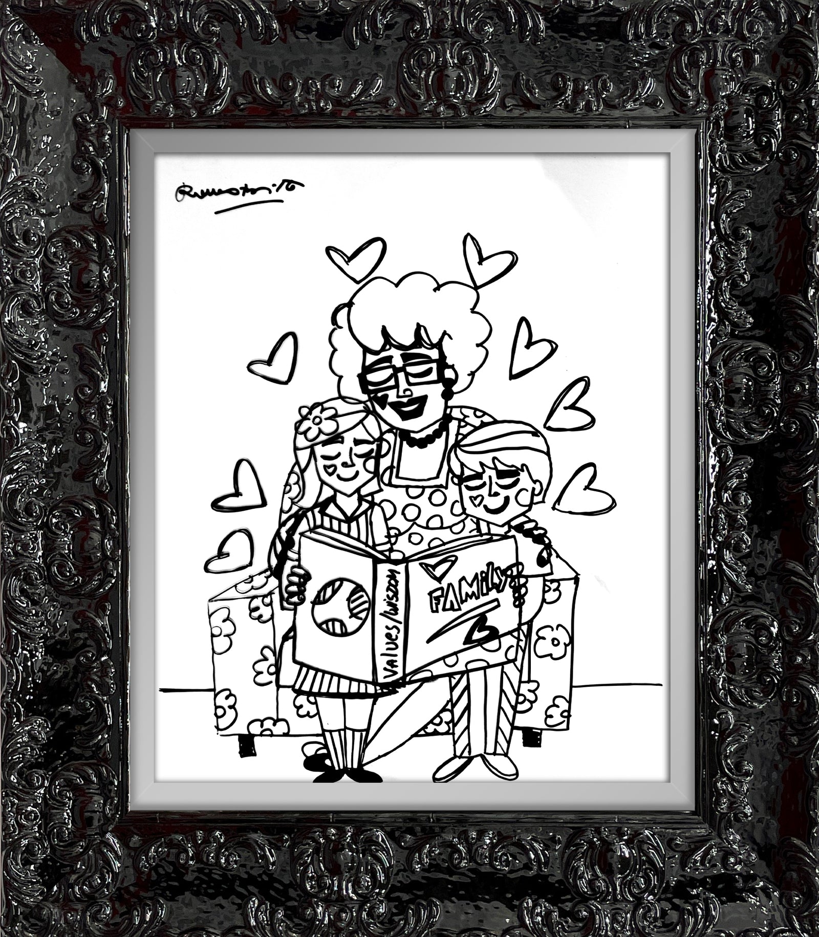 values and wisdom original drawing colorful decorative collectible gift idea