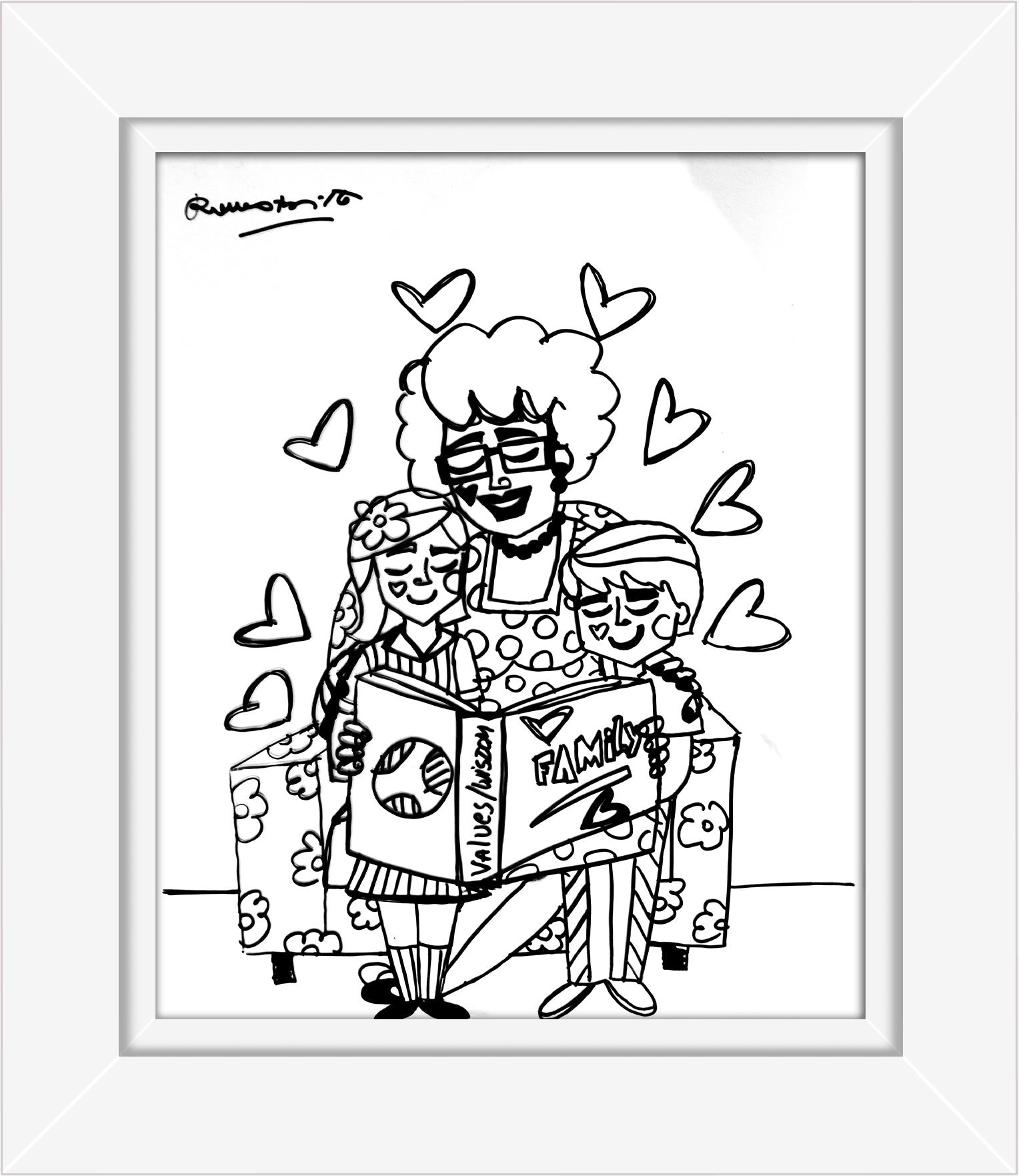 values and wisdom original drawing artistic colorful design collectible