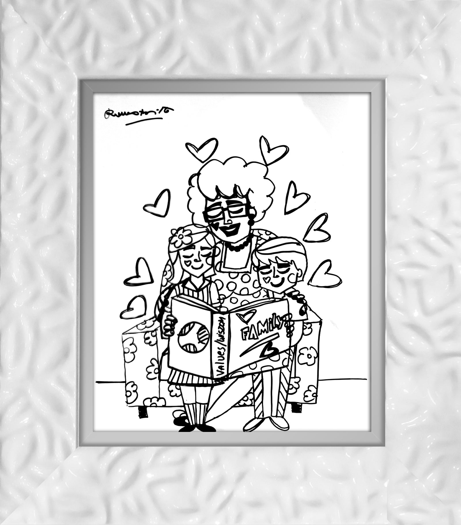 values and wisdom original drawing colorful decorative collectible gift idea