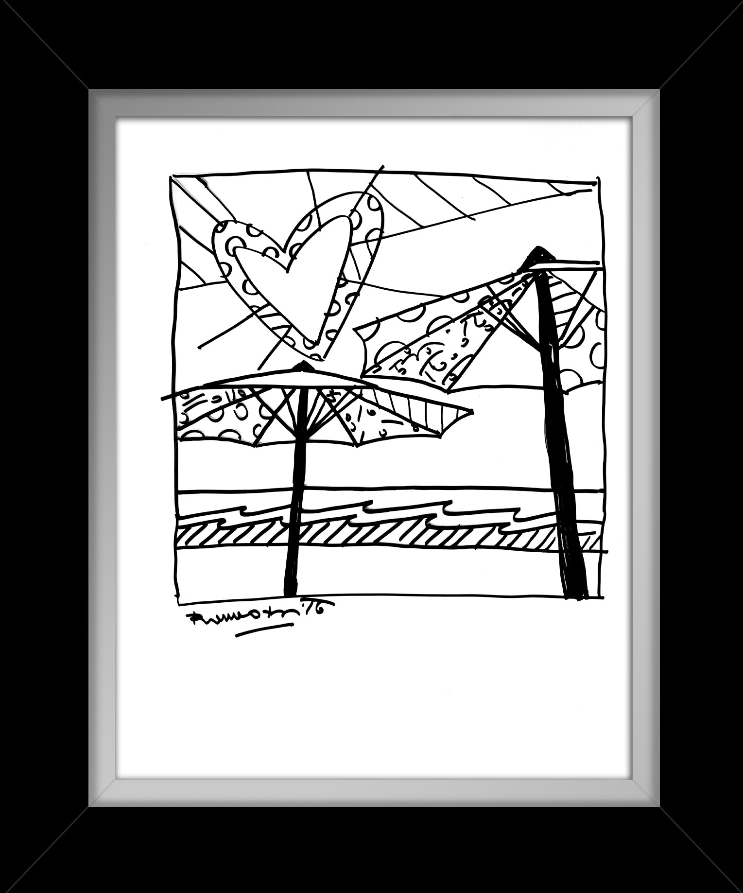rays of love original drawing artistic colorful design collectible