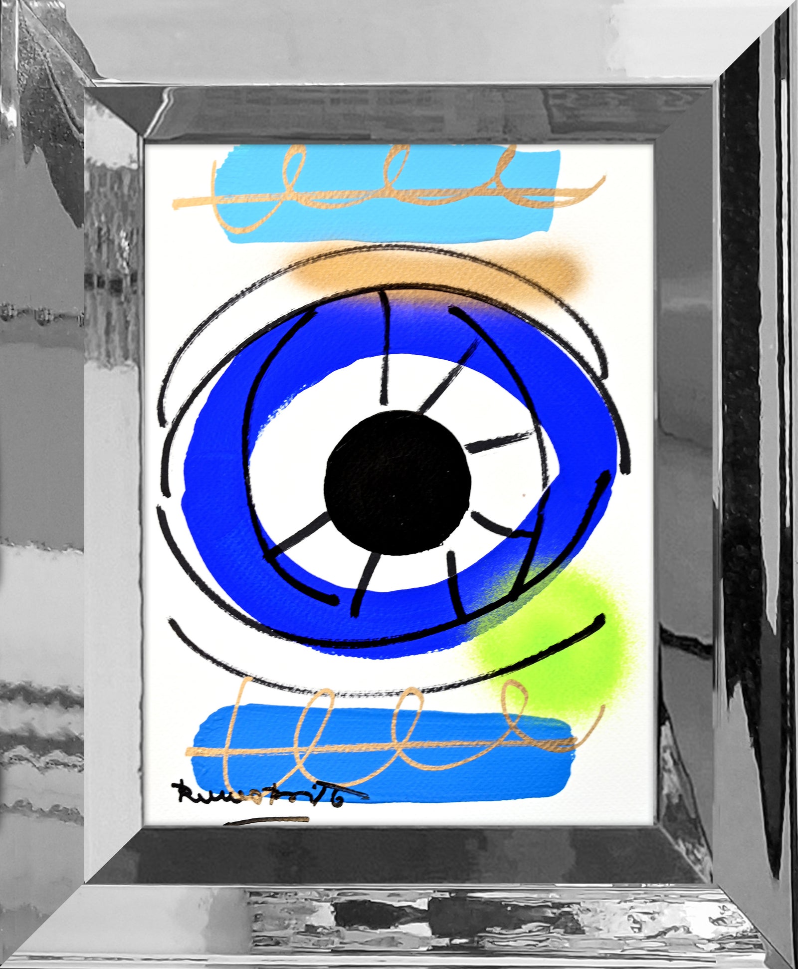 Romero Britto just love eye original drawing colorful pop art design