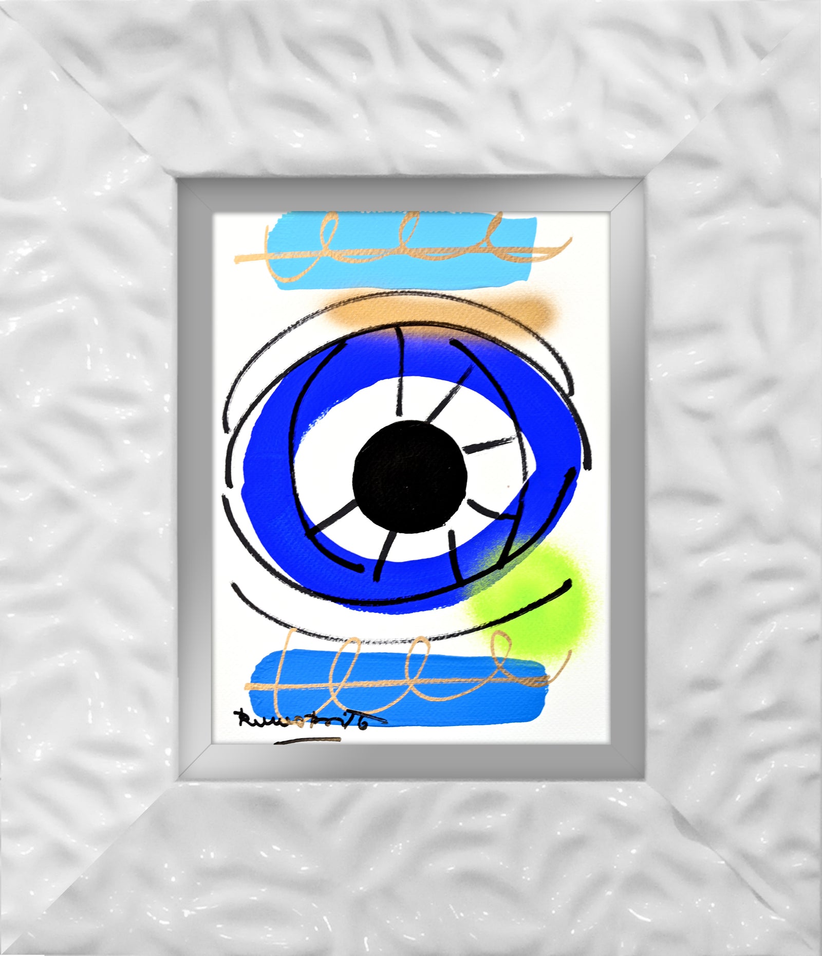 Romero Britto just love eye original drawing contemporary pop art piece